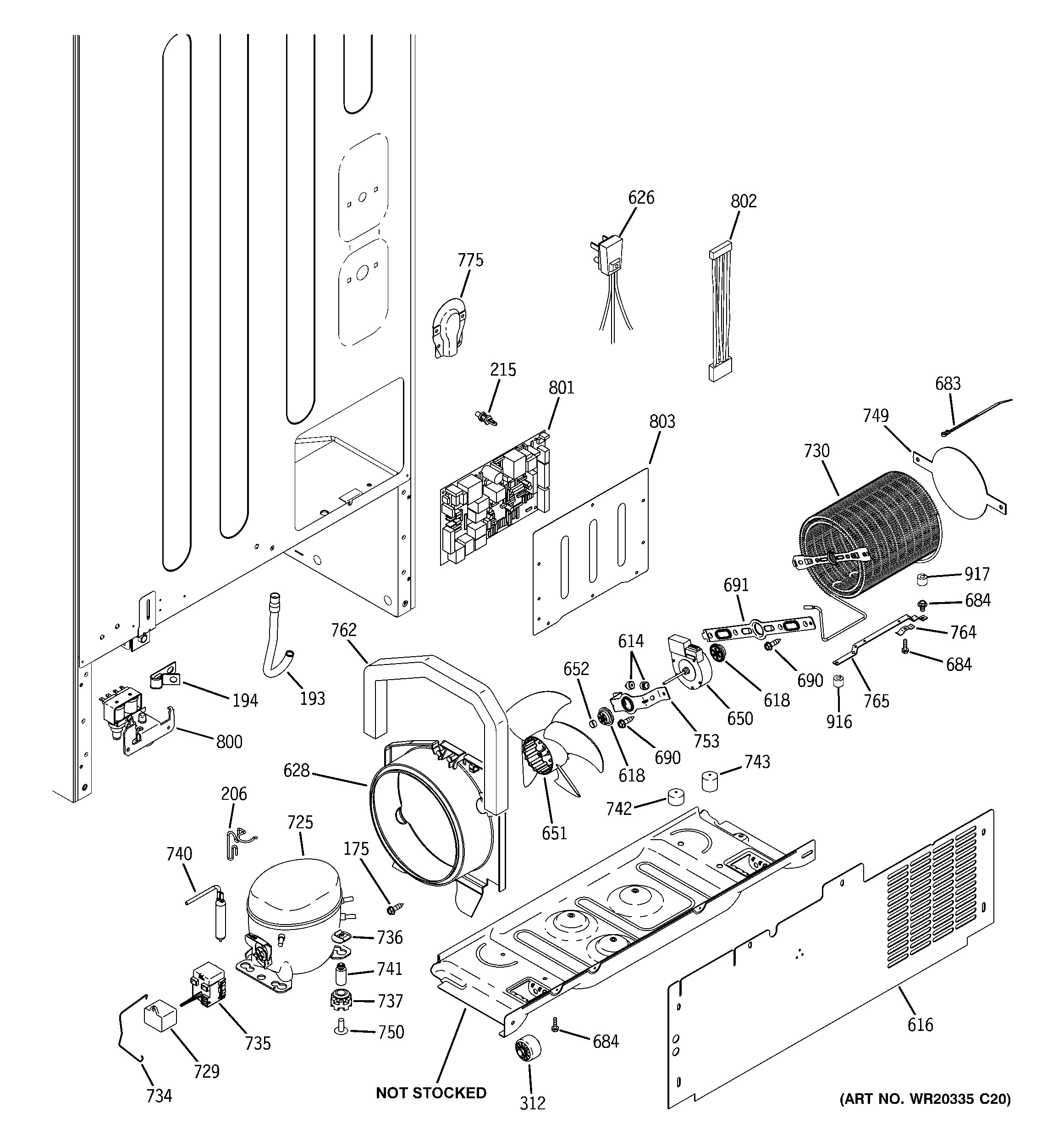 Assembly View for MACHINE COMPARTMENT | GNS23GSHBFSS