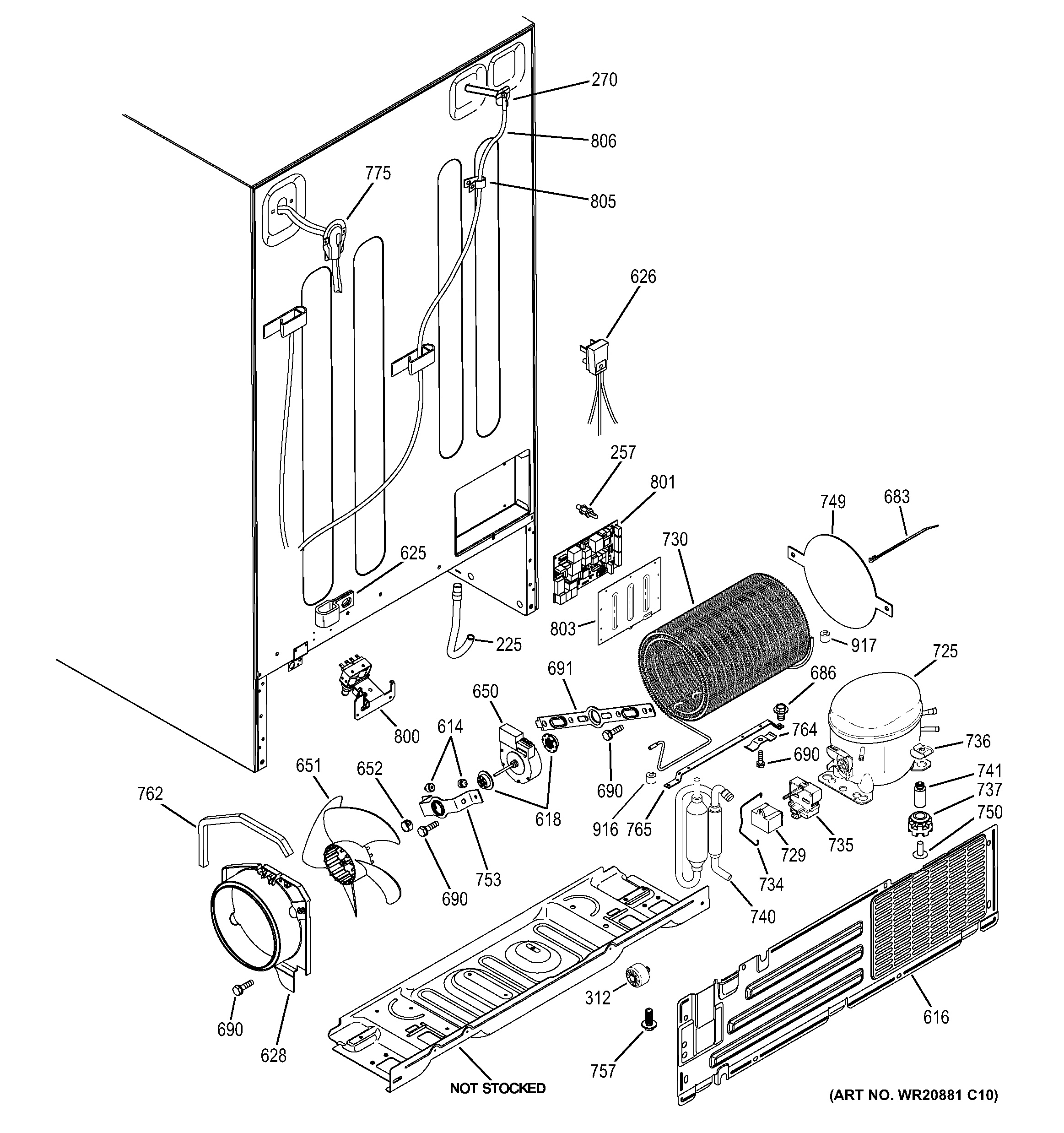 Assembly View for MACHINE COMPARTMENT | PSE25KSHBHSS