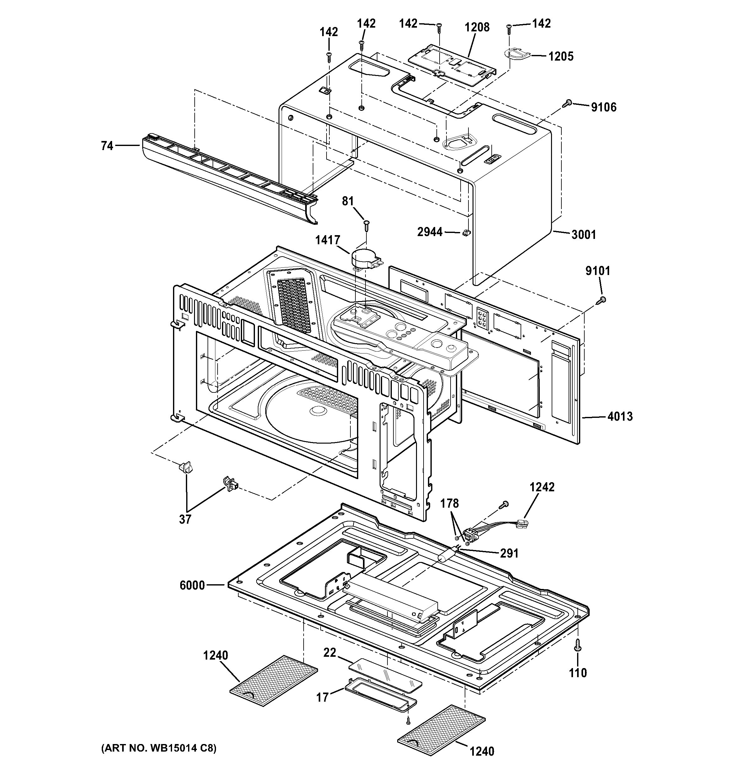 Assembly View for OVEN CAVITY PARTS | PSA9120SF1SS