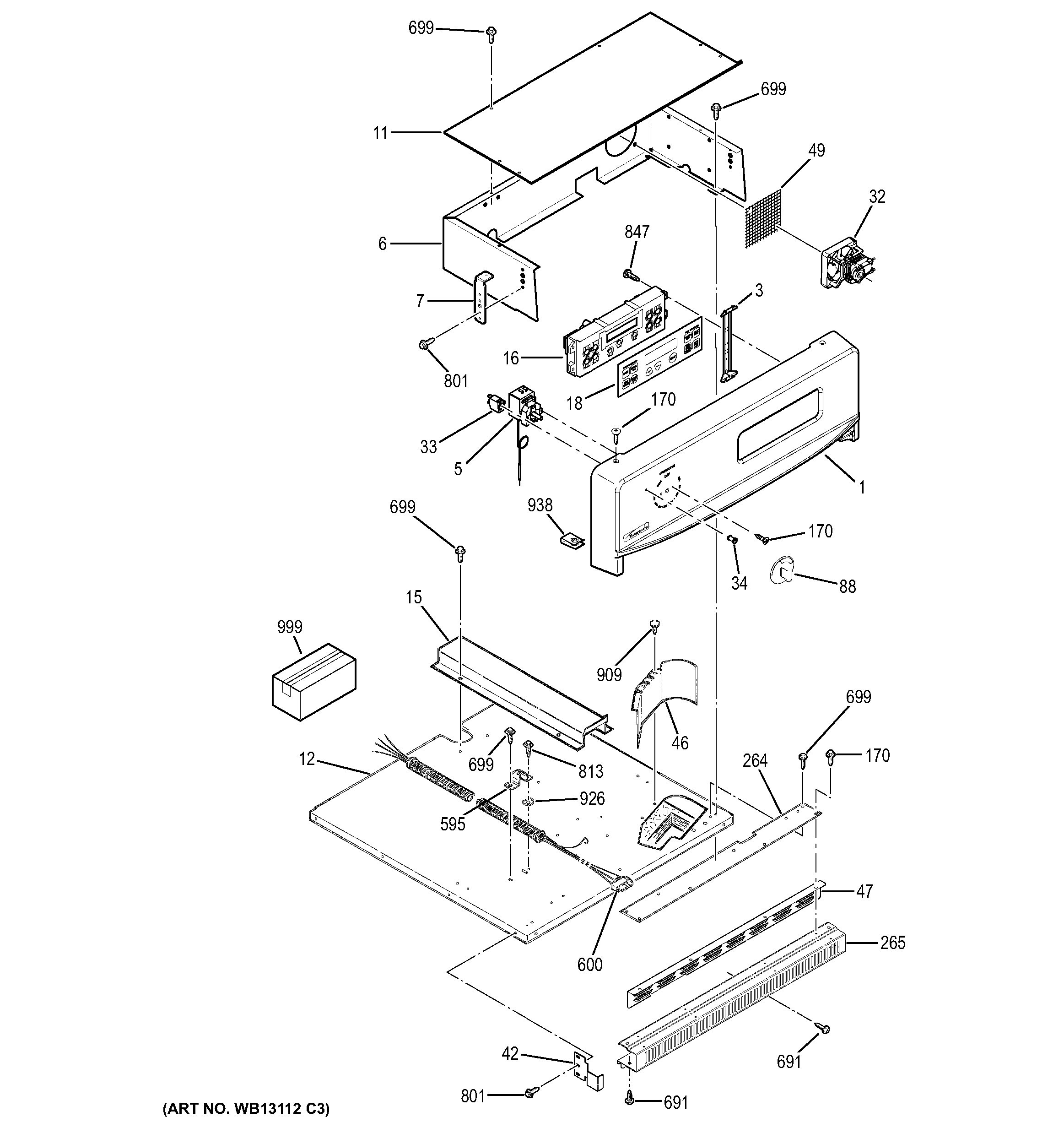 Assembly View for CONTROL PANEL | JRP28BJ2BB