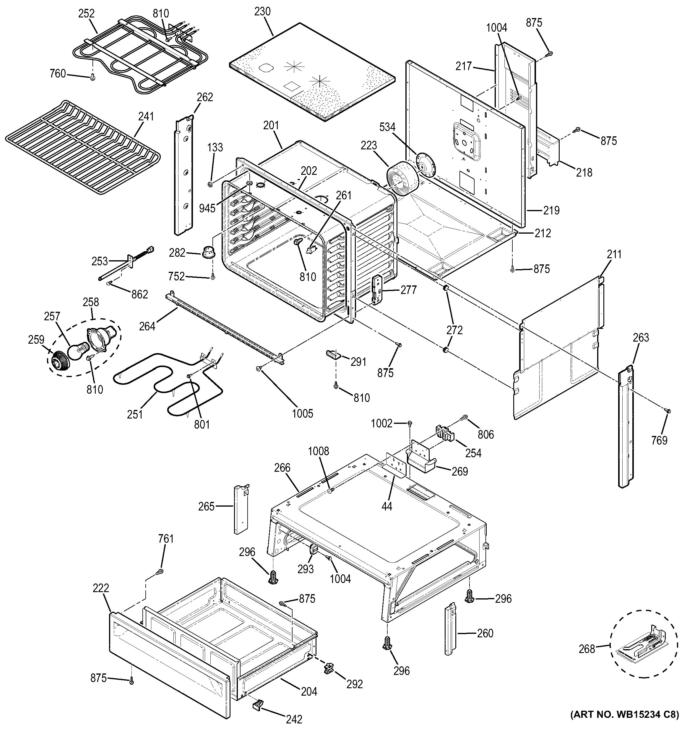 Assembly View for BODY PARTS | JS630SF1SS