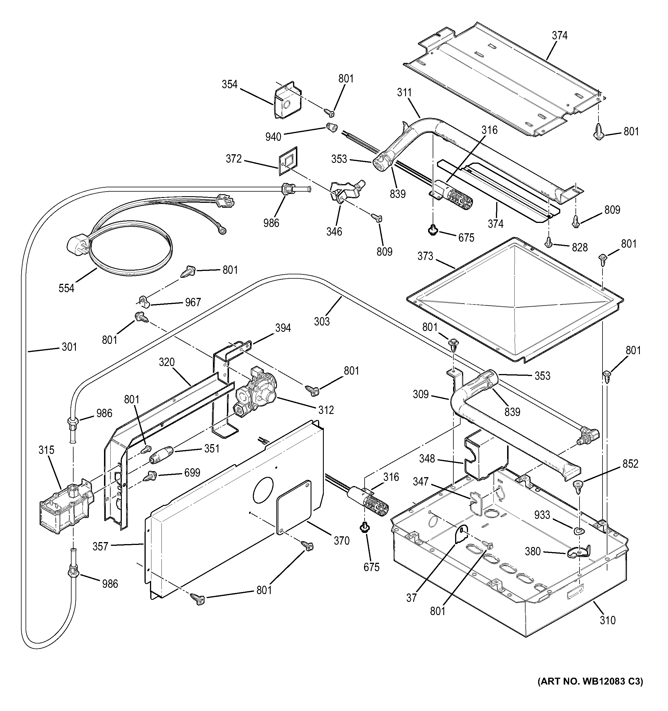 Assembly View for GAS & BURNER PARTS JGRP20WEJ2WW