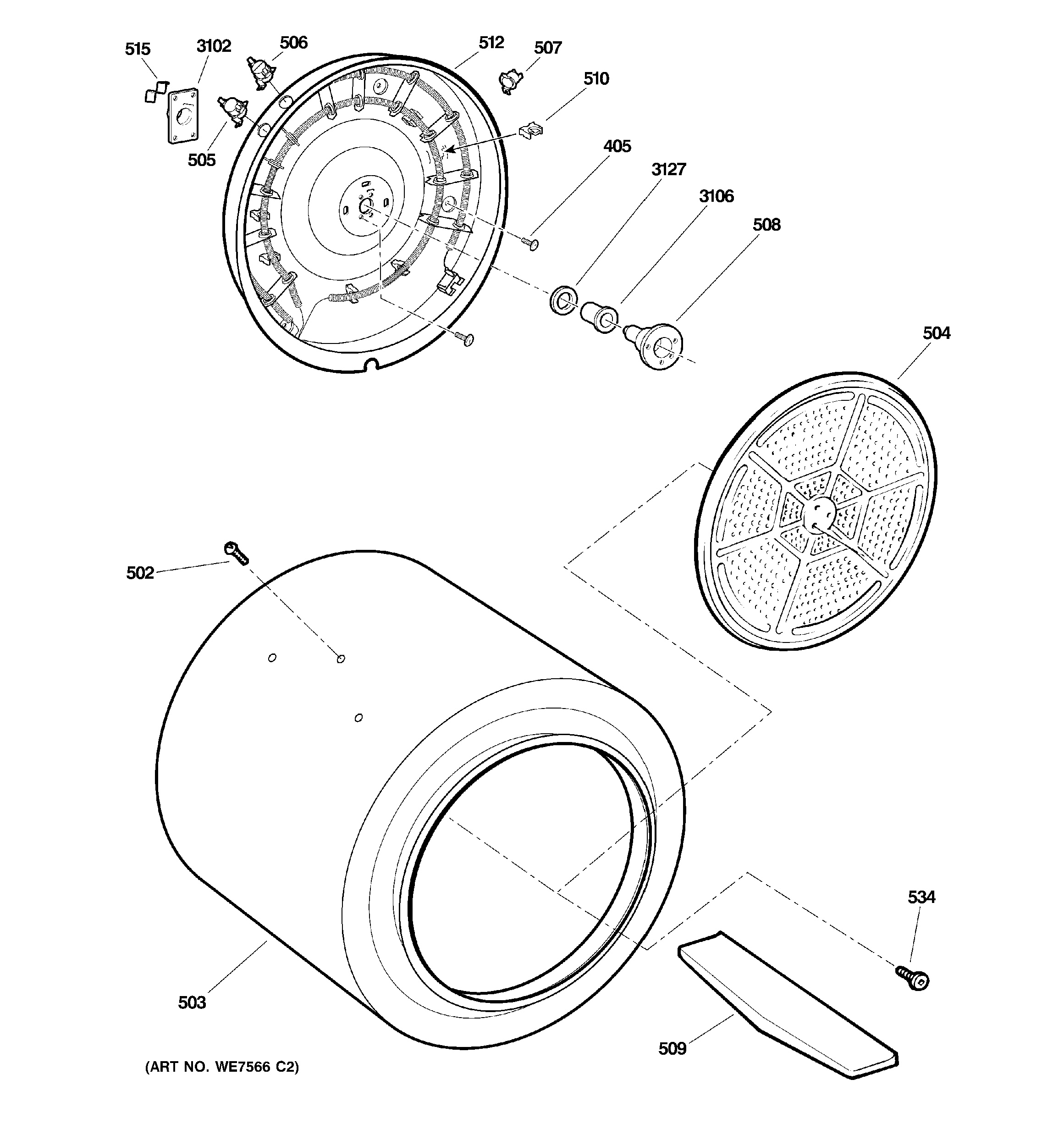 Assembly View for DRUM | DCCB330EG0WC