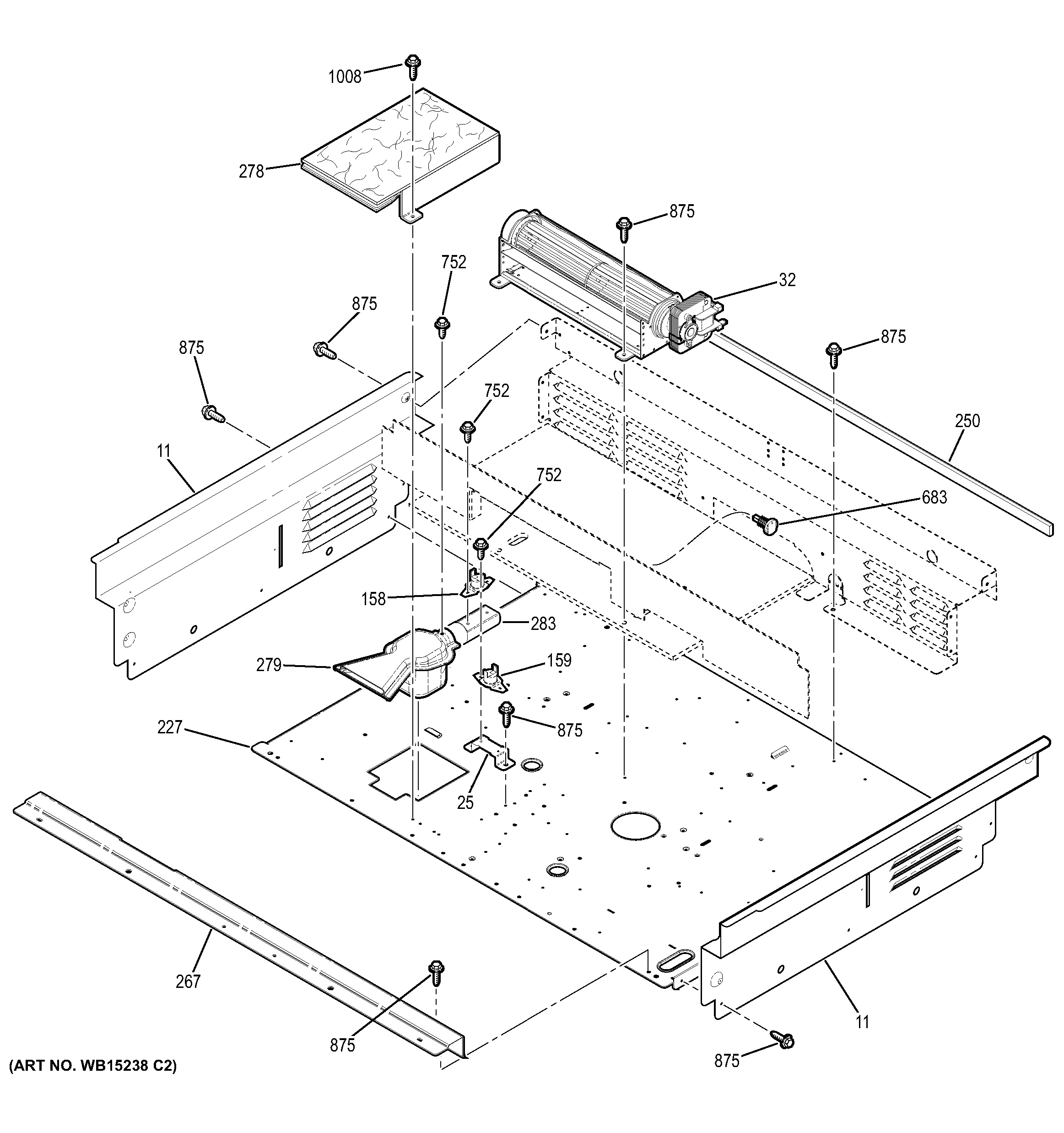 Assembly View for COOLING FAN | JS630SF4SS