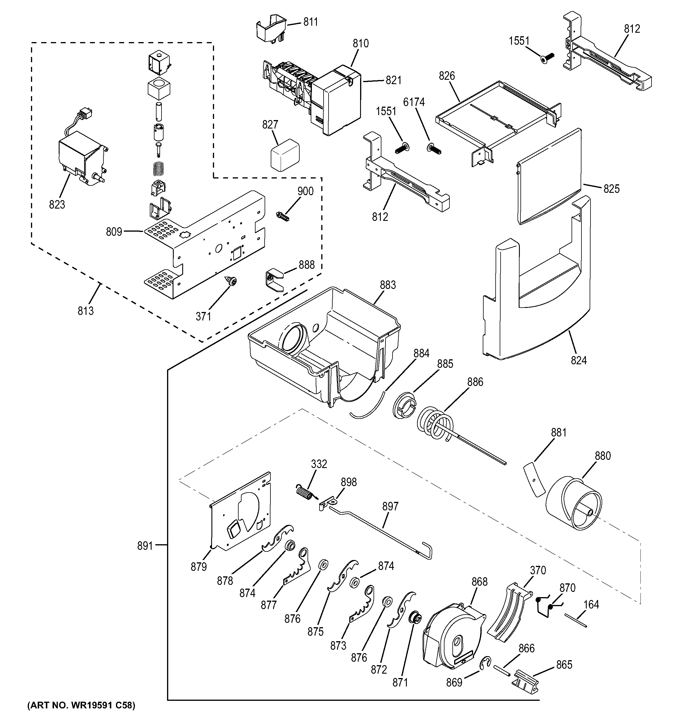 Assembly View for ICE MAKER & DISPENSER ZISS480DXCSS