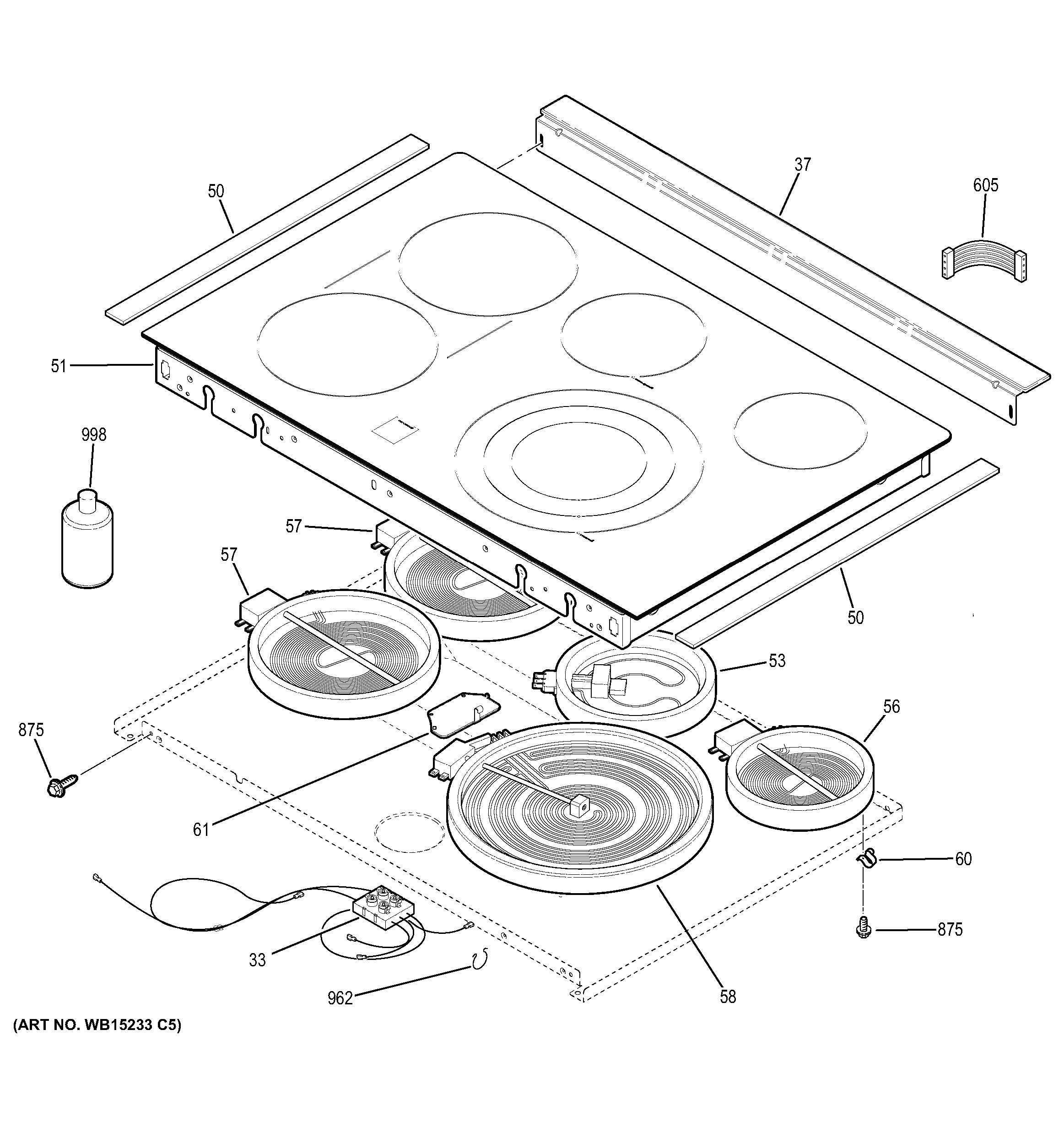 Assembly View for COOKTOP JS750EF3ES