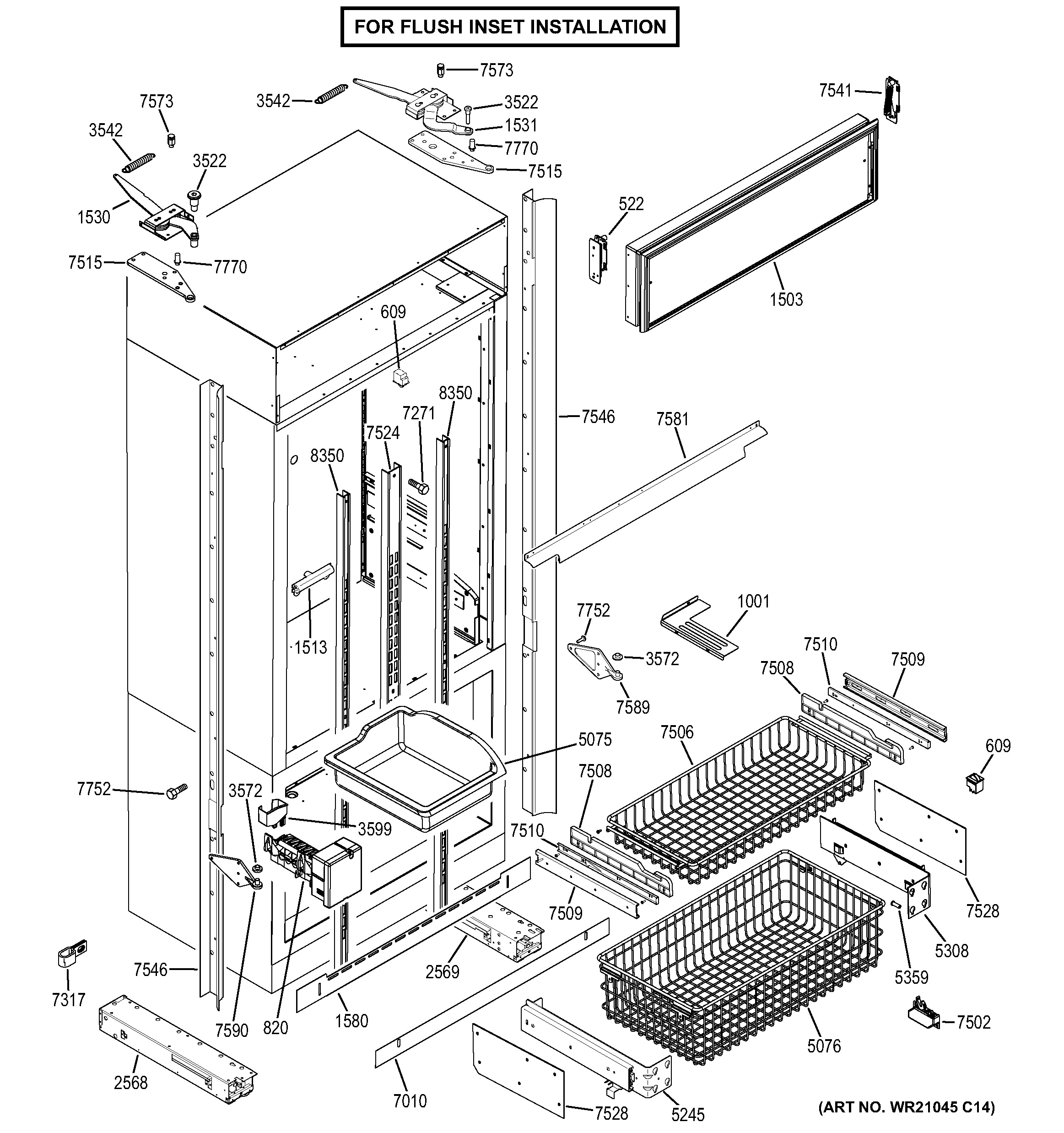 Assembly View for CABINET - FLUSH INSET | ZIP360NHB