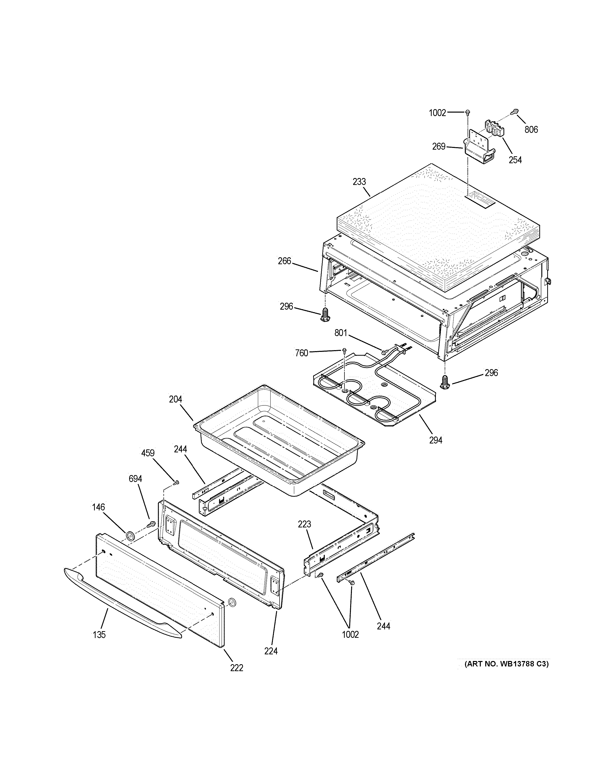 Assembly View for WARMING DRAWER PHS925ST2SS