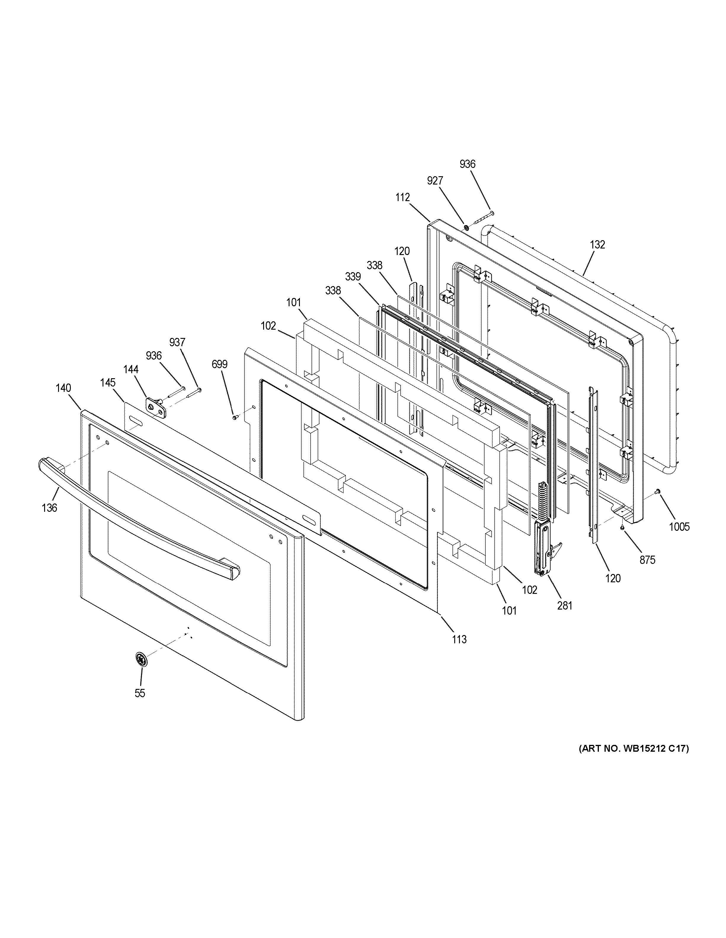 Assembly View for UPPER DOOR | PT7550SF5SS