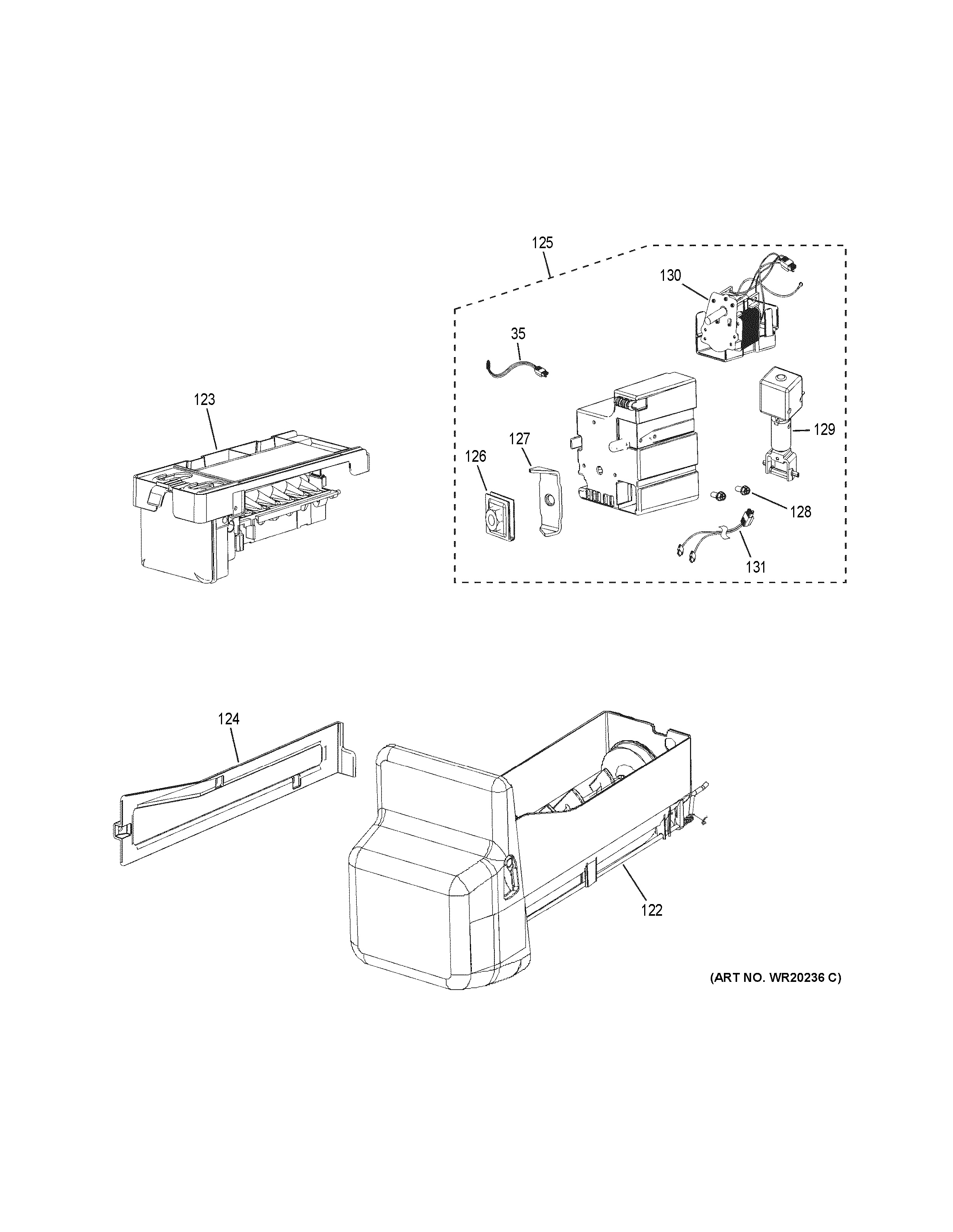 Assembly View for ICE MAKER & DISPENSER GFSS6KKYESS