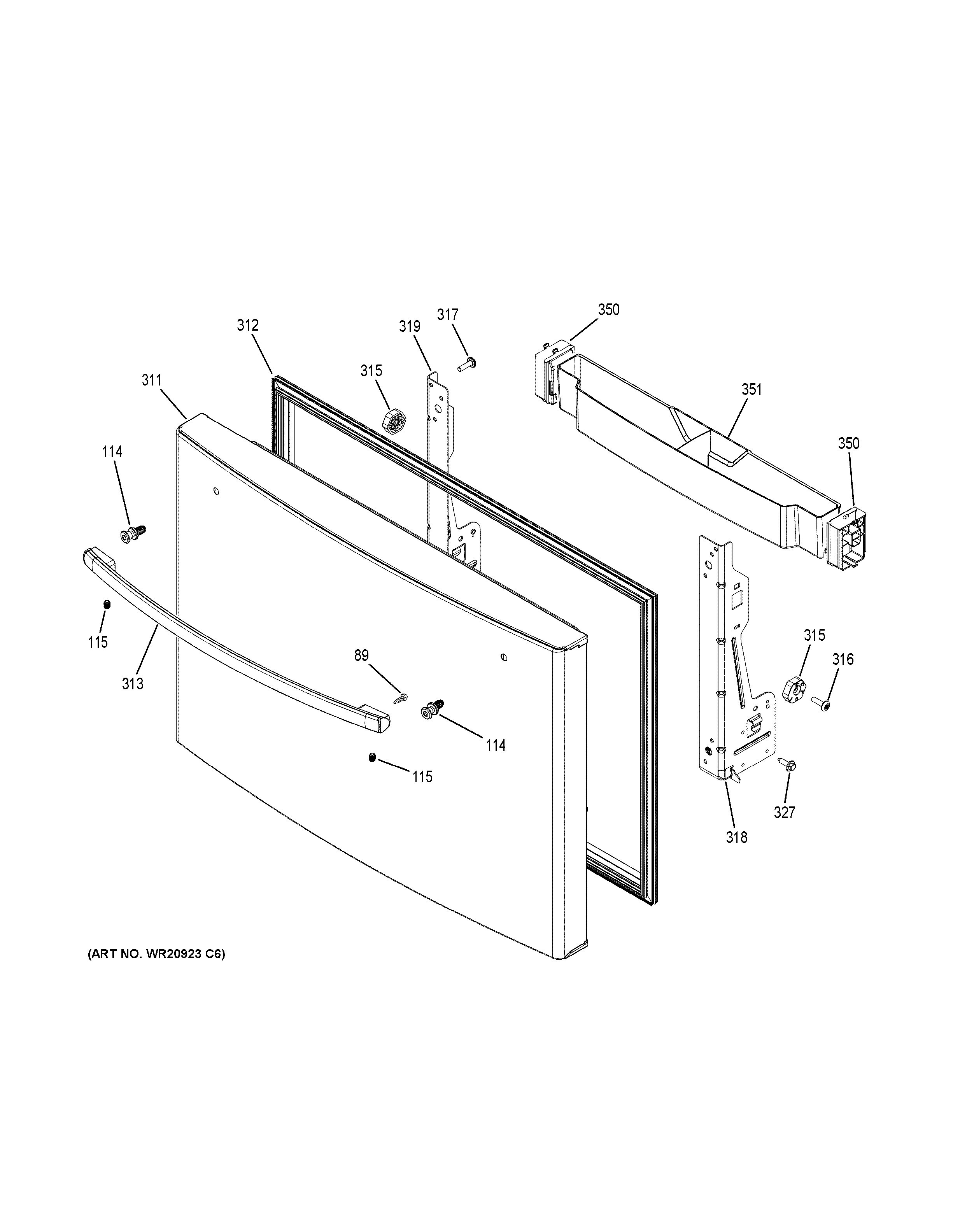 Assembly View for FREEZER DOOR | PWE23KSKBSS