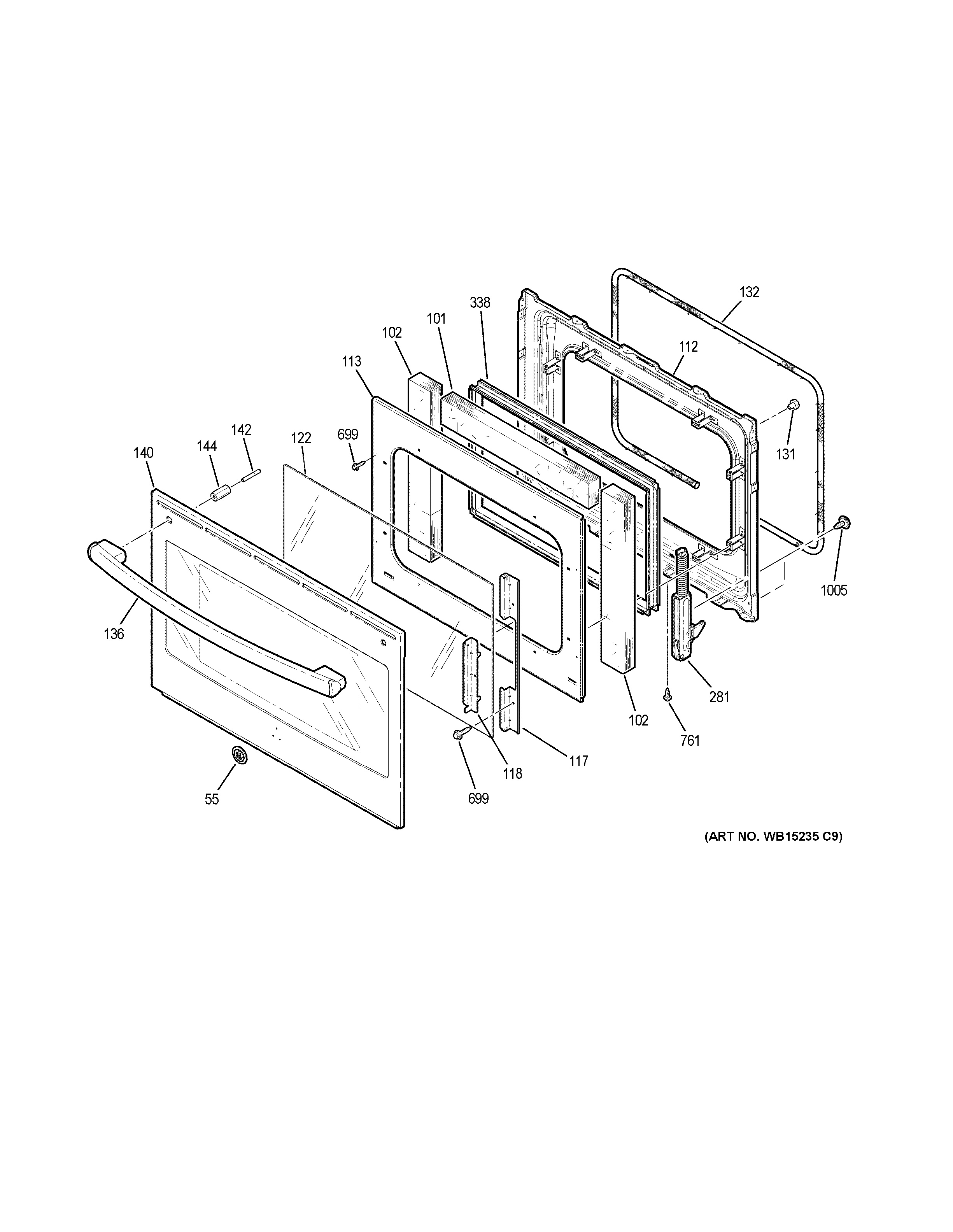 Assembly View for DOOR | JS750SF1SS