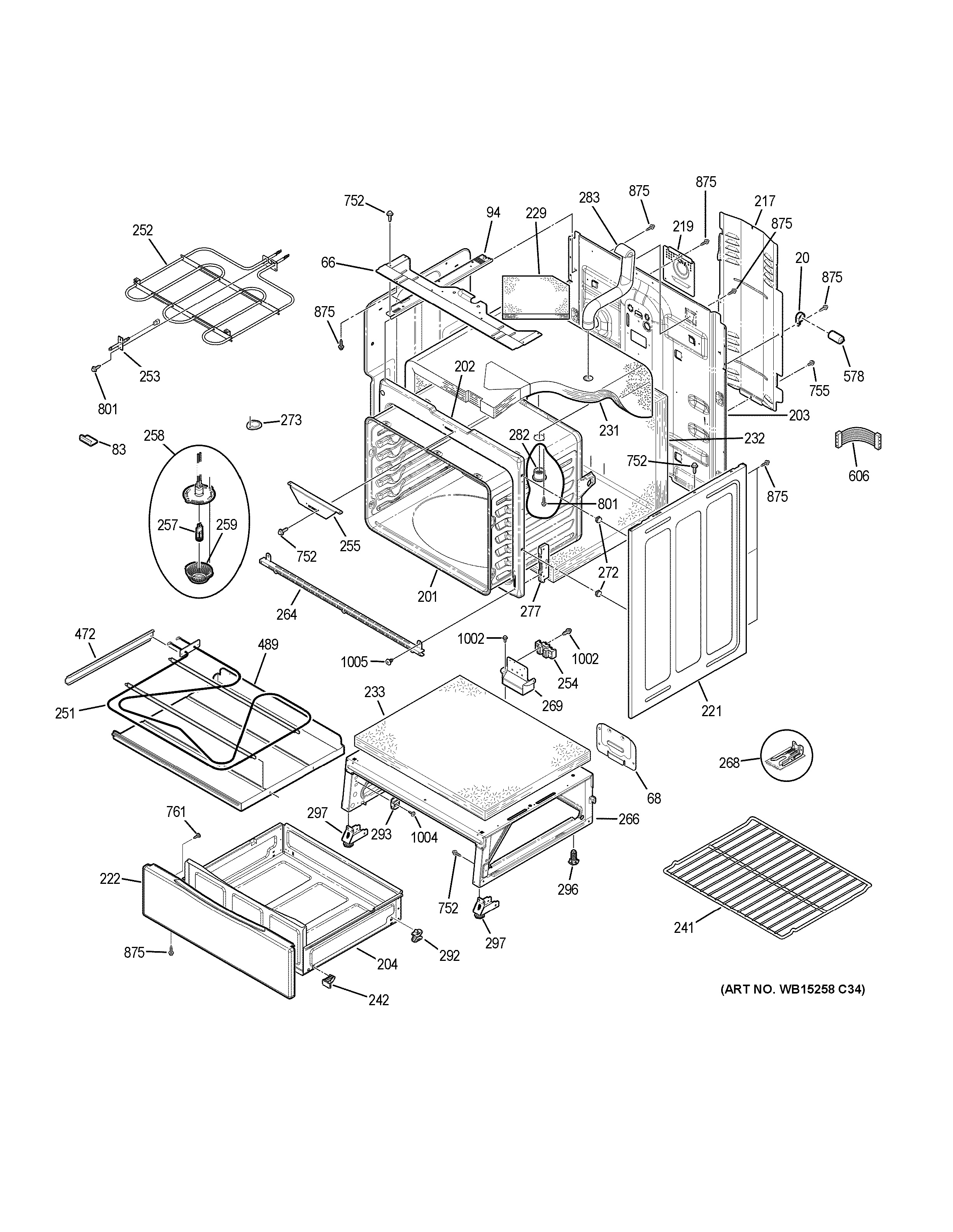 Assembly View for BODY PARTS | JB750FJ4DS