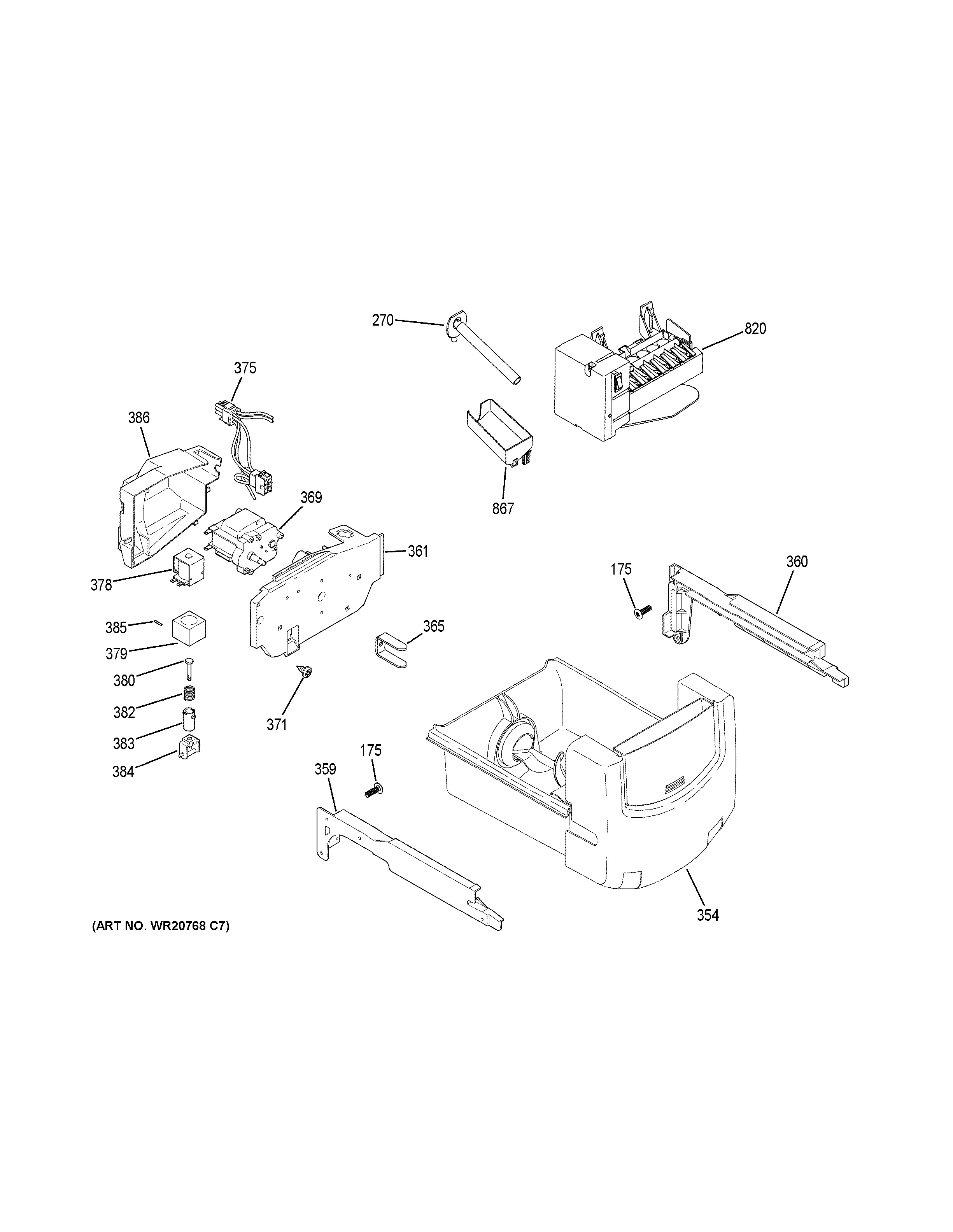 Assembly View for ICE MAKER & DISPENSER | GSE25GSHJCSS