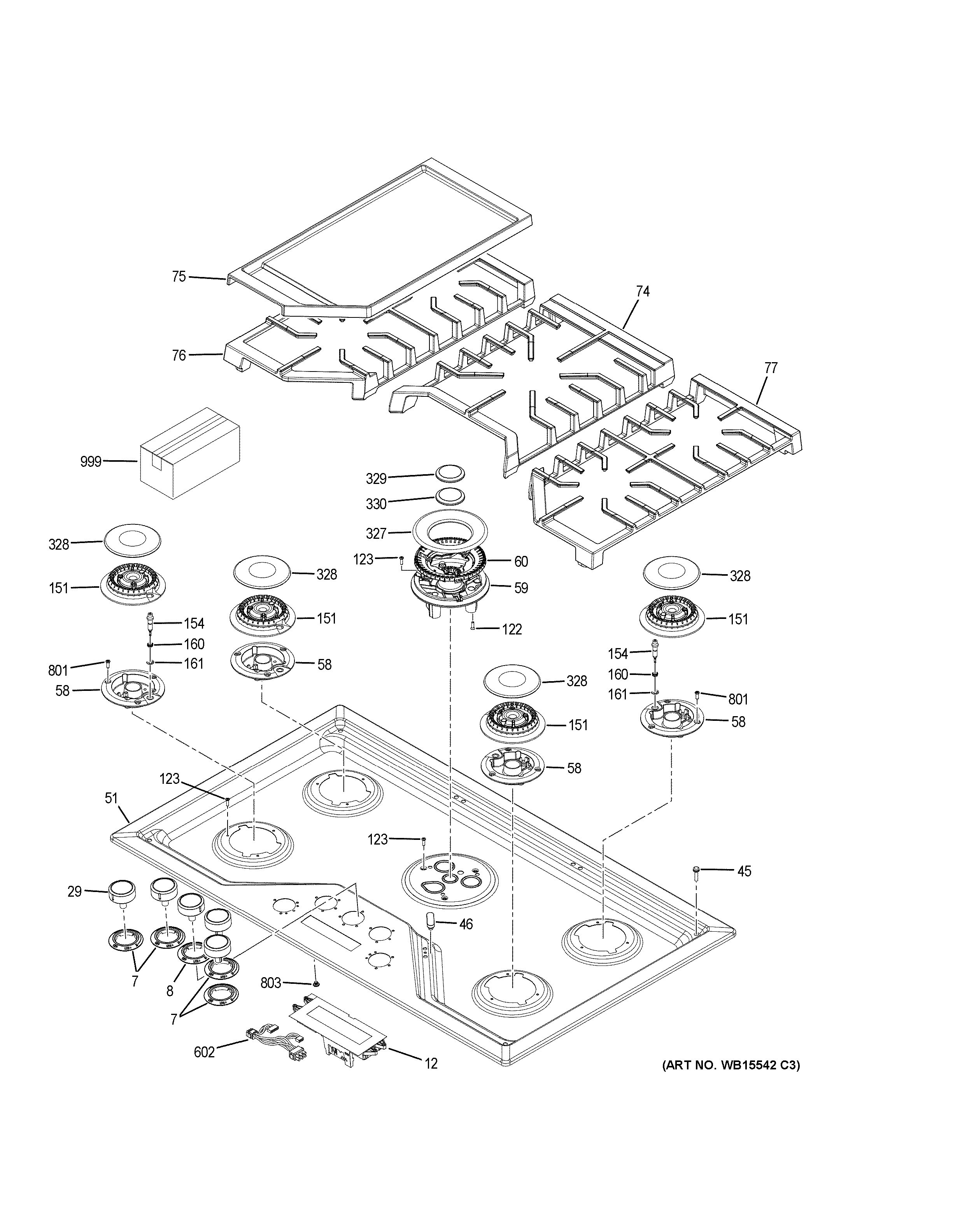 Assembly View for CONTROL PANEL & COOKTOP | ZGU36ESL1SS