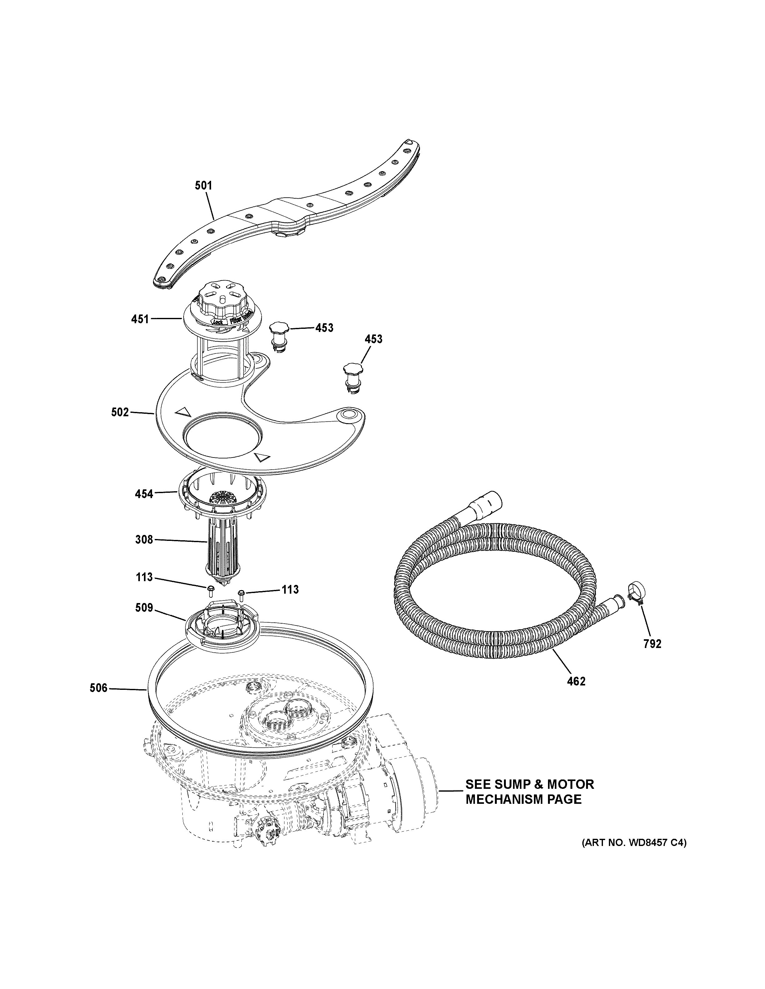 Assembly View for SUMP & FILTER ASSEMBLY GDF510PSJ2SS