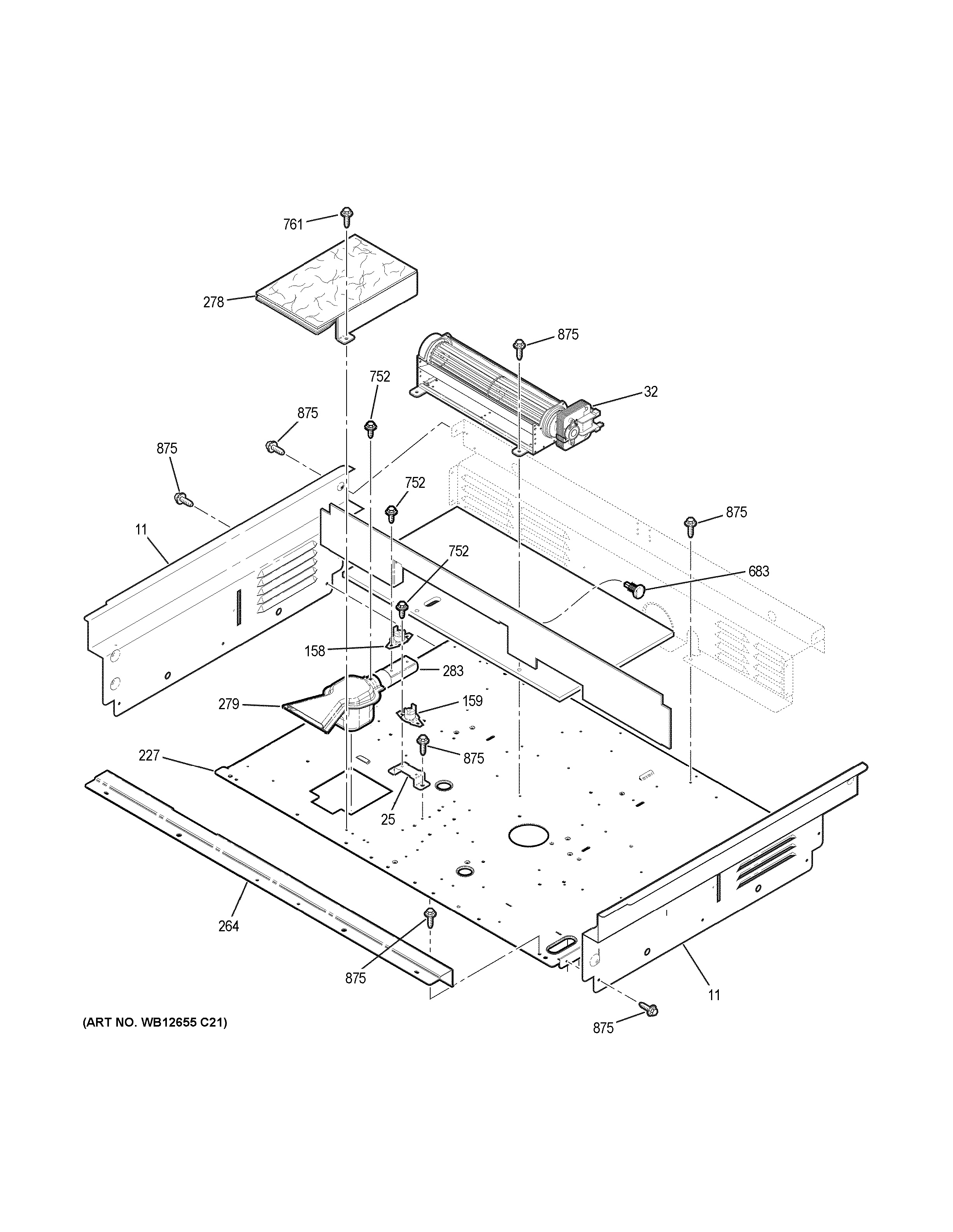 Assembly View for COOLING FAN | JSP46SP1SS