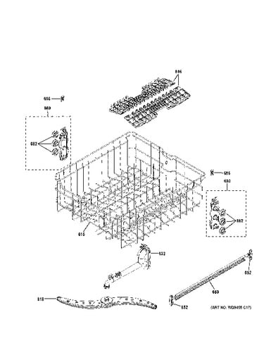 ge dishwasher top rack replacement