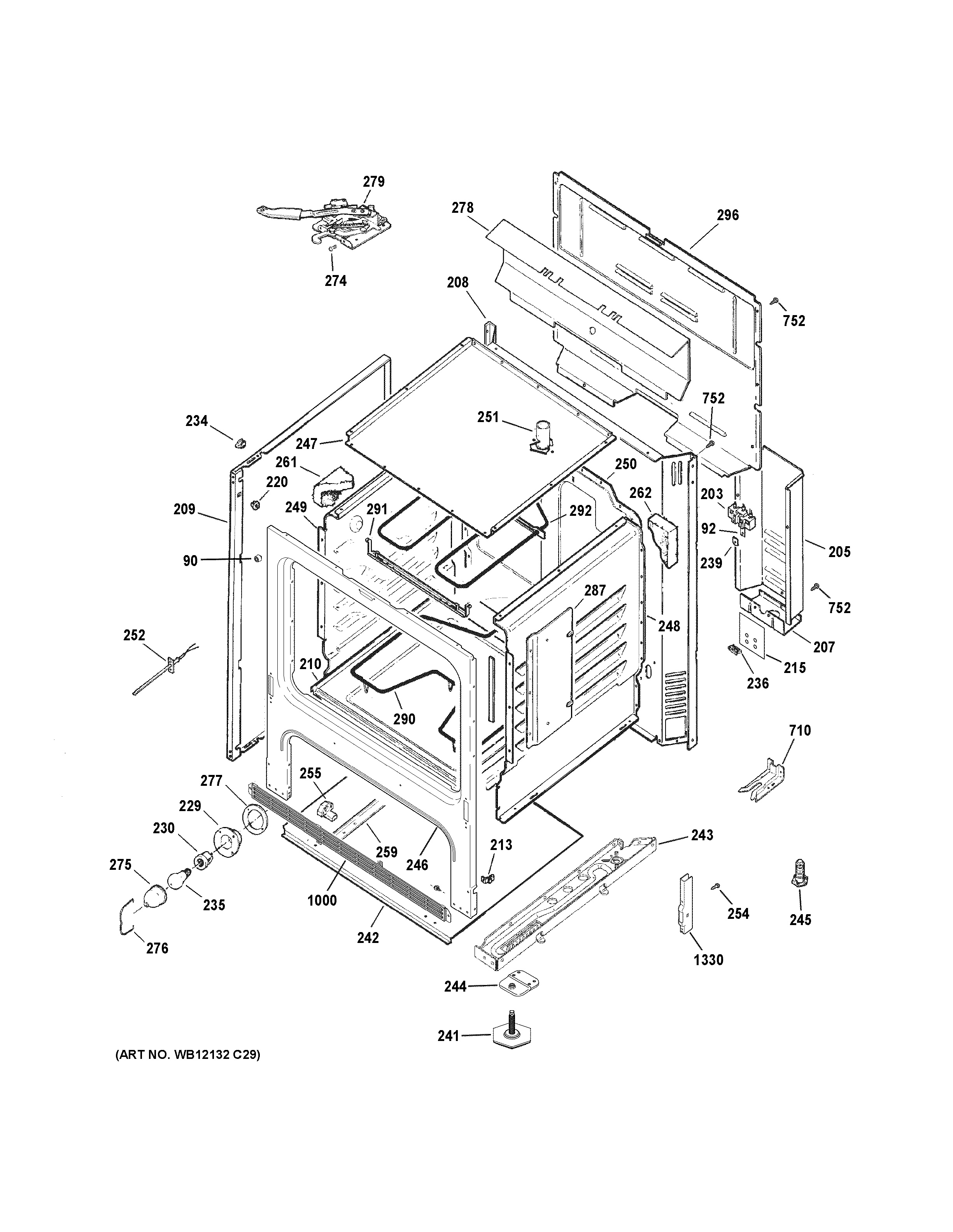 Assembly View for BODY PARTS | JB255RK4SS