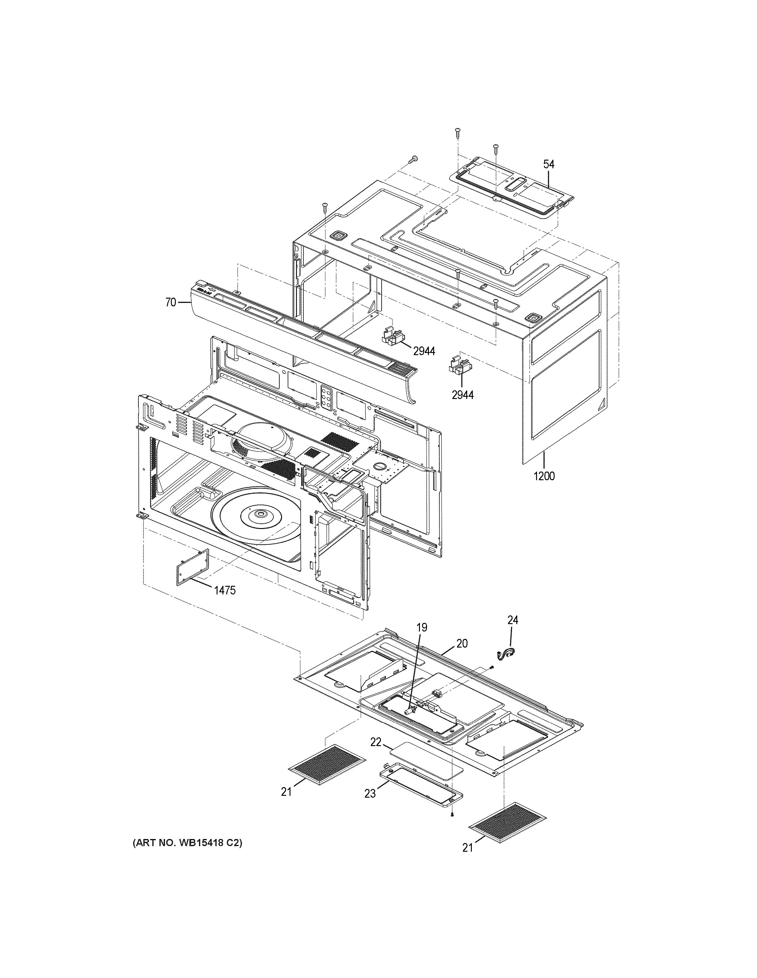 Assembly View for OVEN CAVITY PARTS JNM3163RJ1SS