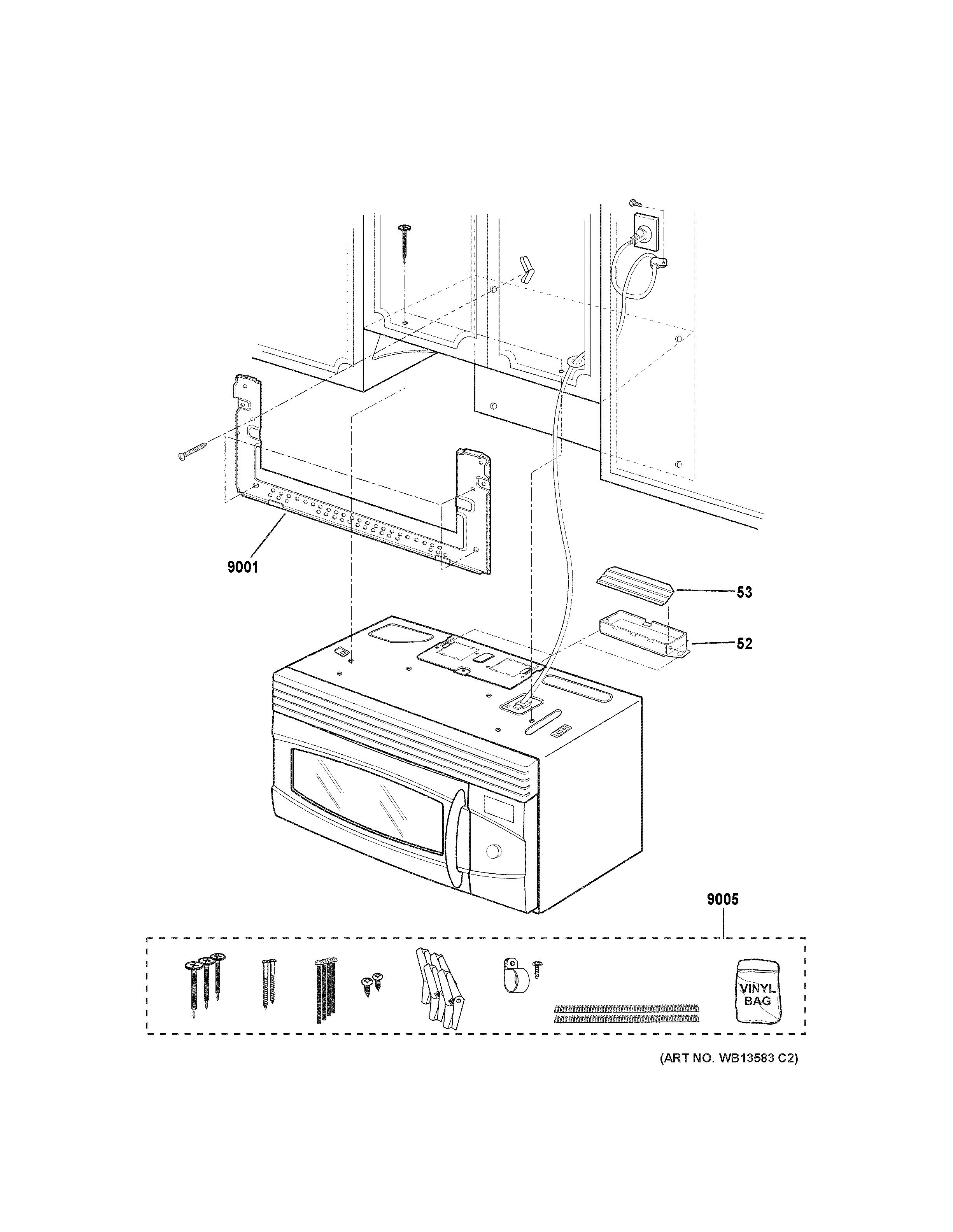 Assembly View for INSTALLATION PARTS PVM9179SF1SS