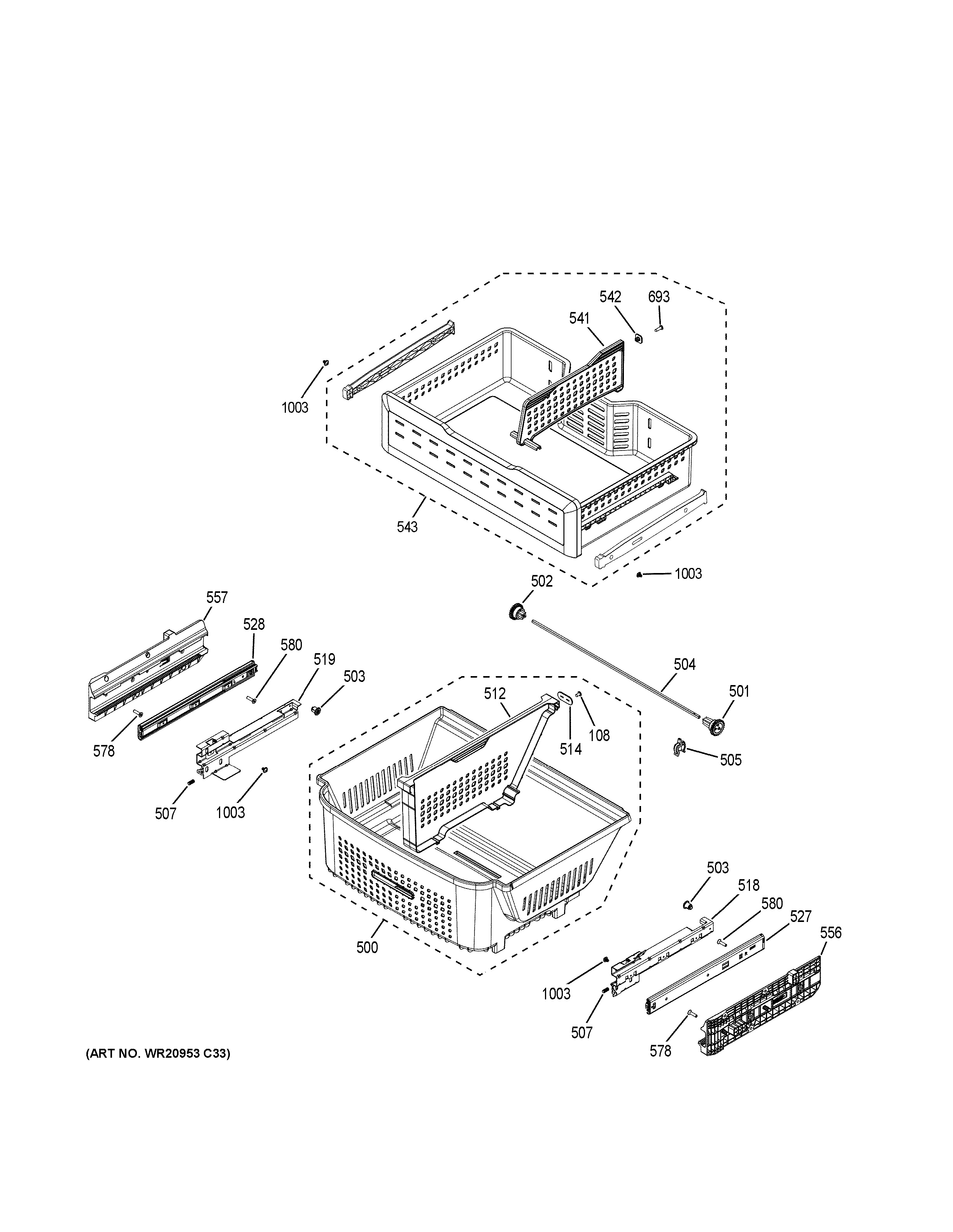 Assembly View for FREEZER SHELVES PYE22KSKBSS
