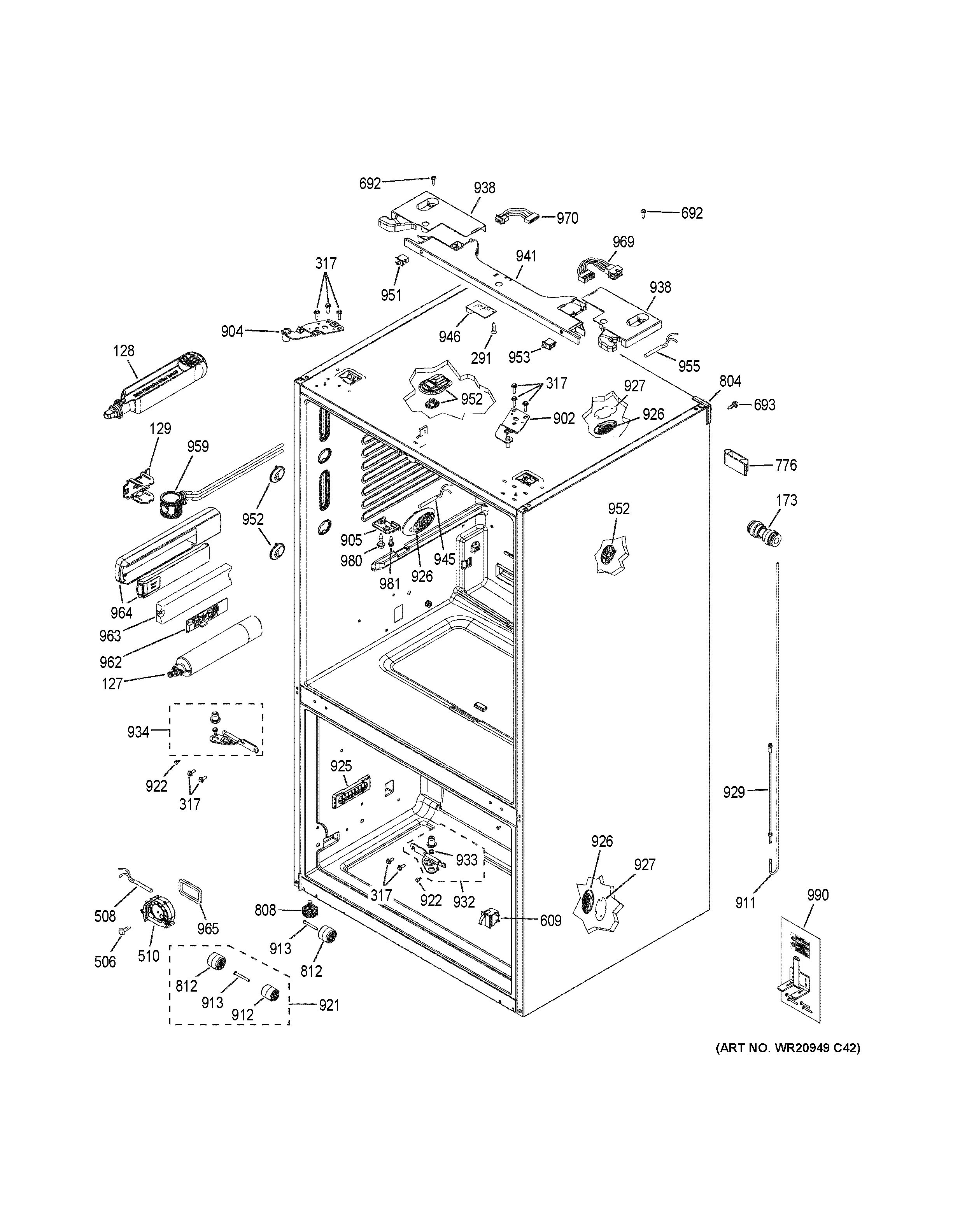 Assembly View for CASE PARTS PYE22KSKBSS