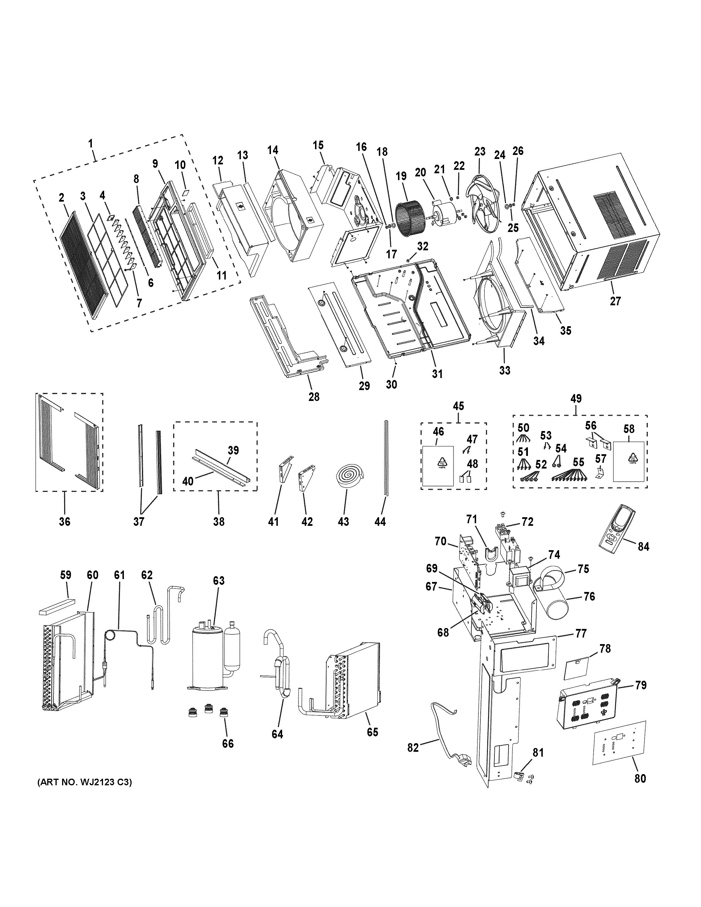 Assembly View for ROOM AIR CONDITIONER | AEM24DSL1