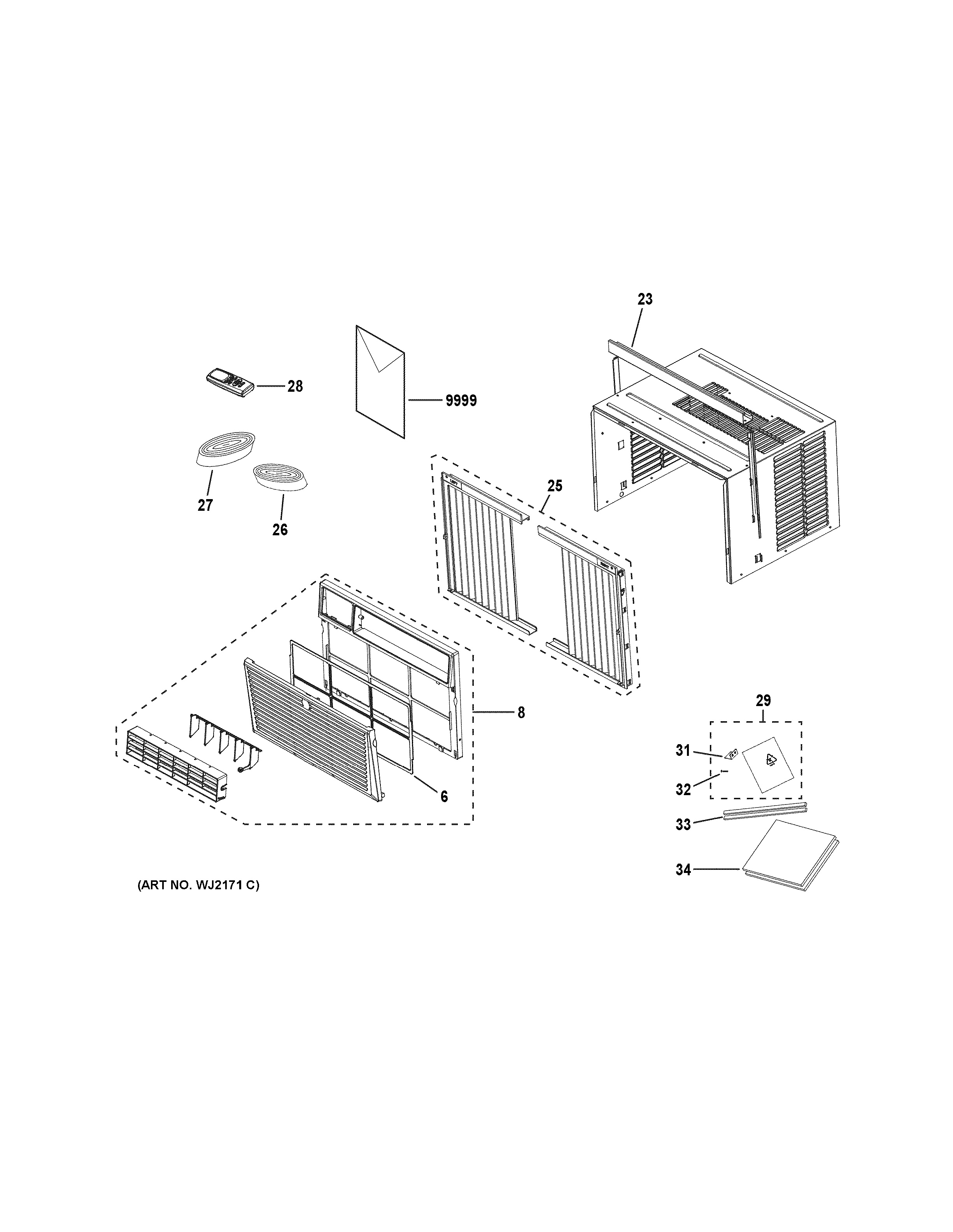 Assembly View for ROOM AIR CONDITIONER | AEW08LYL1