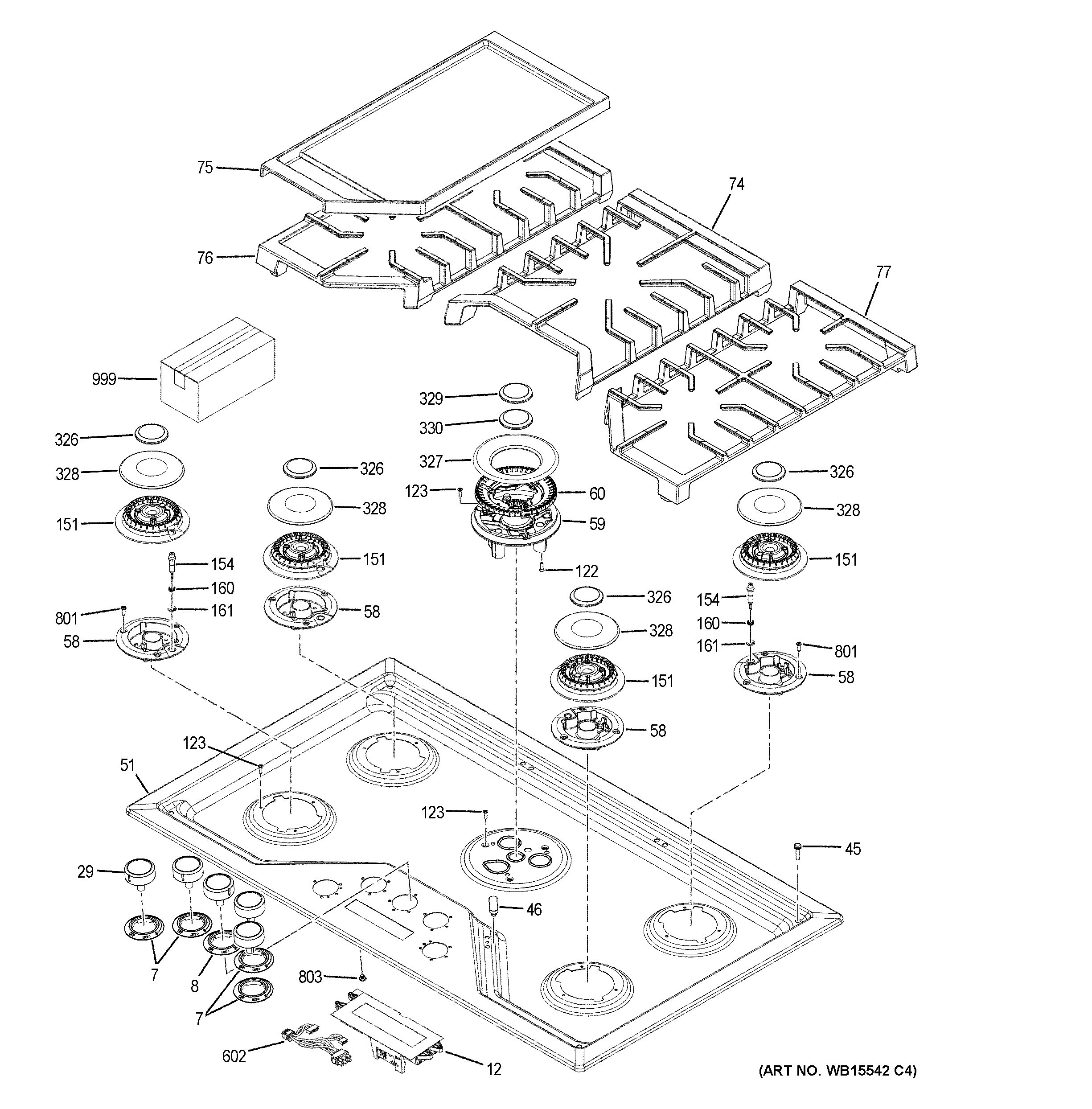 Assembly View for CONTROL PANEL & COOKTOP | ZGU36ESL1SS