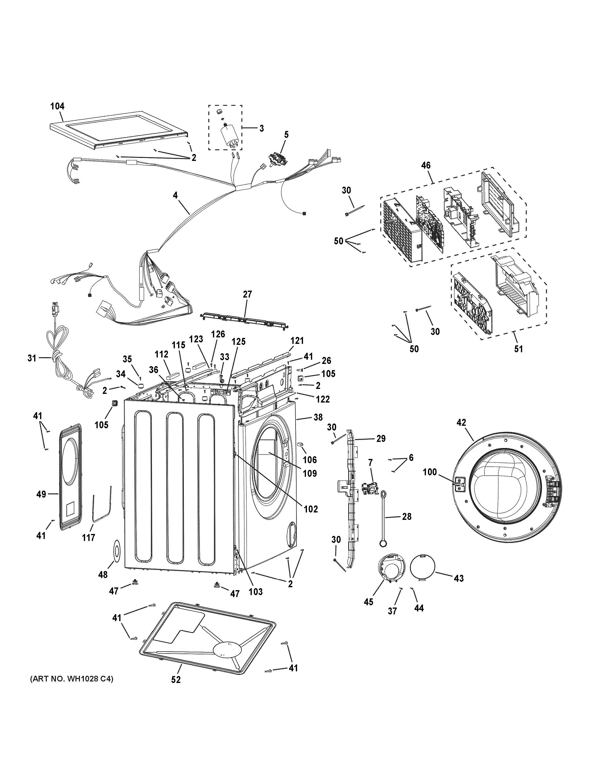 Assembly View for CABINET | GFW148SSM0WW