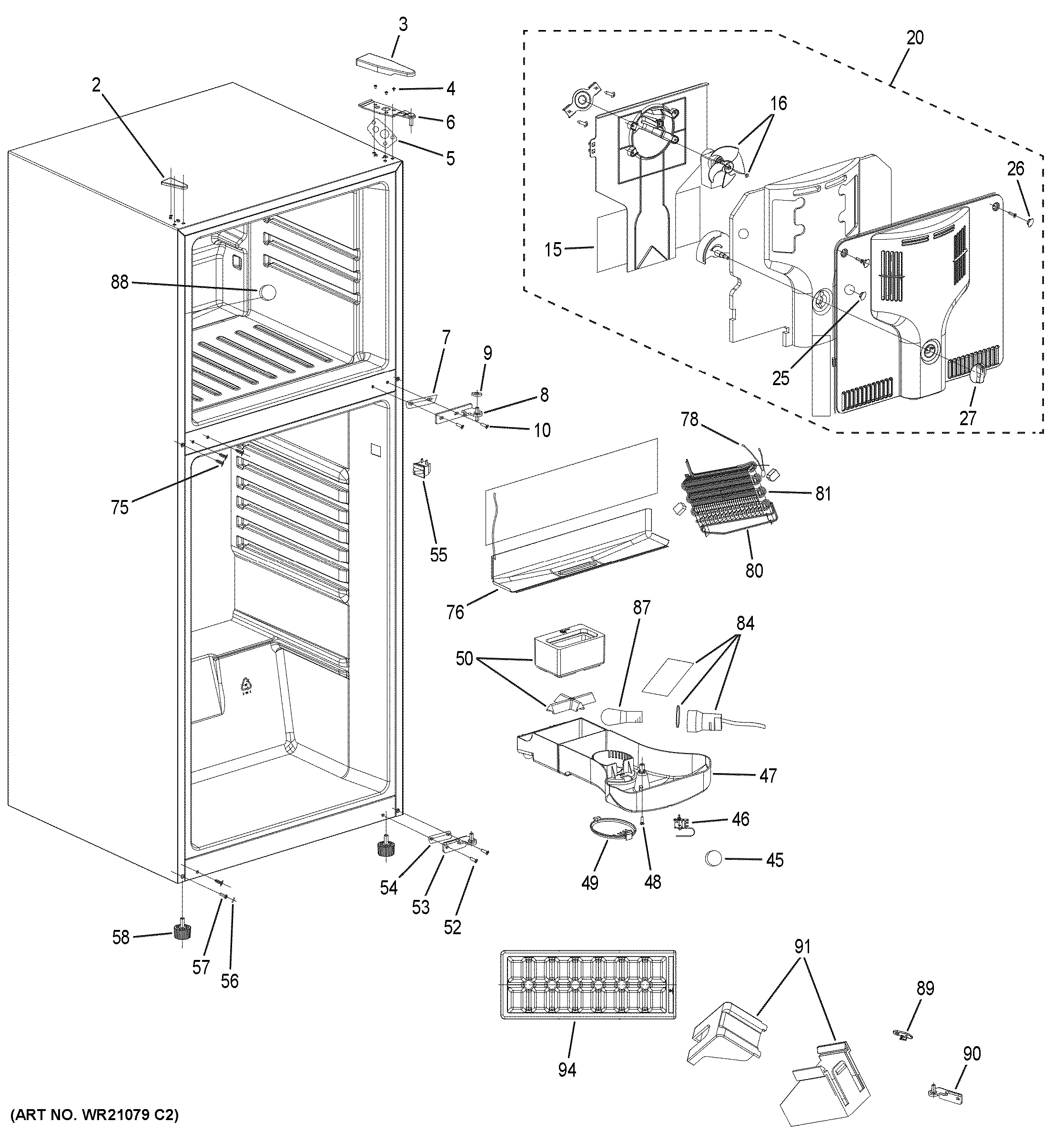 Assembly View for CABINET | GPS12FSHCSB