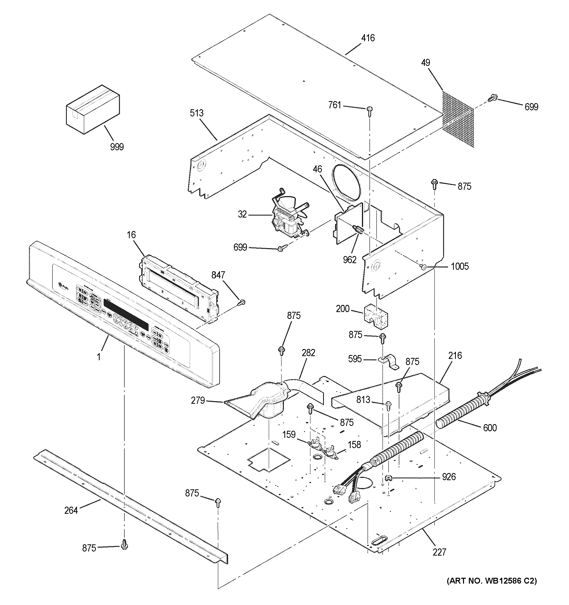 Assembly View for CONTROL PANEL | JT952BF8BB