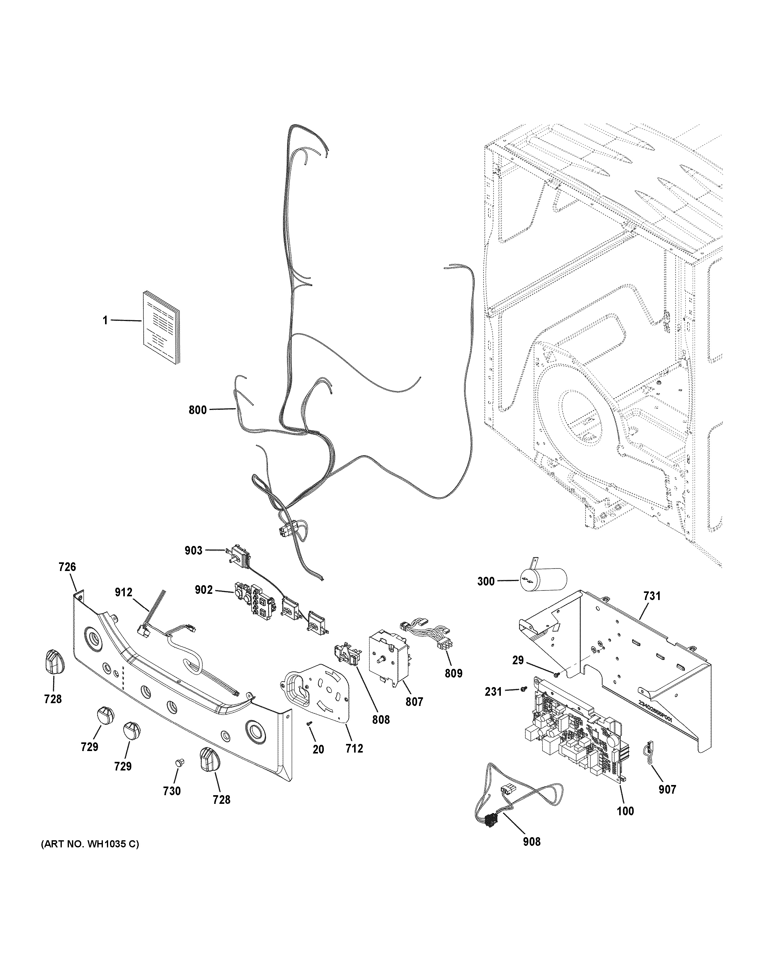 Assembly View for CONTROLS & BACKSPLASH GUD24ESSM1WW