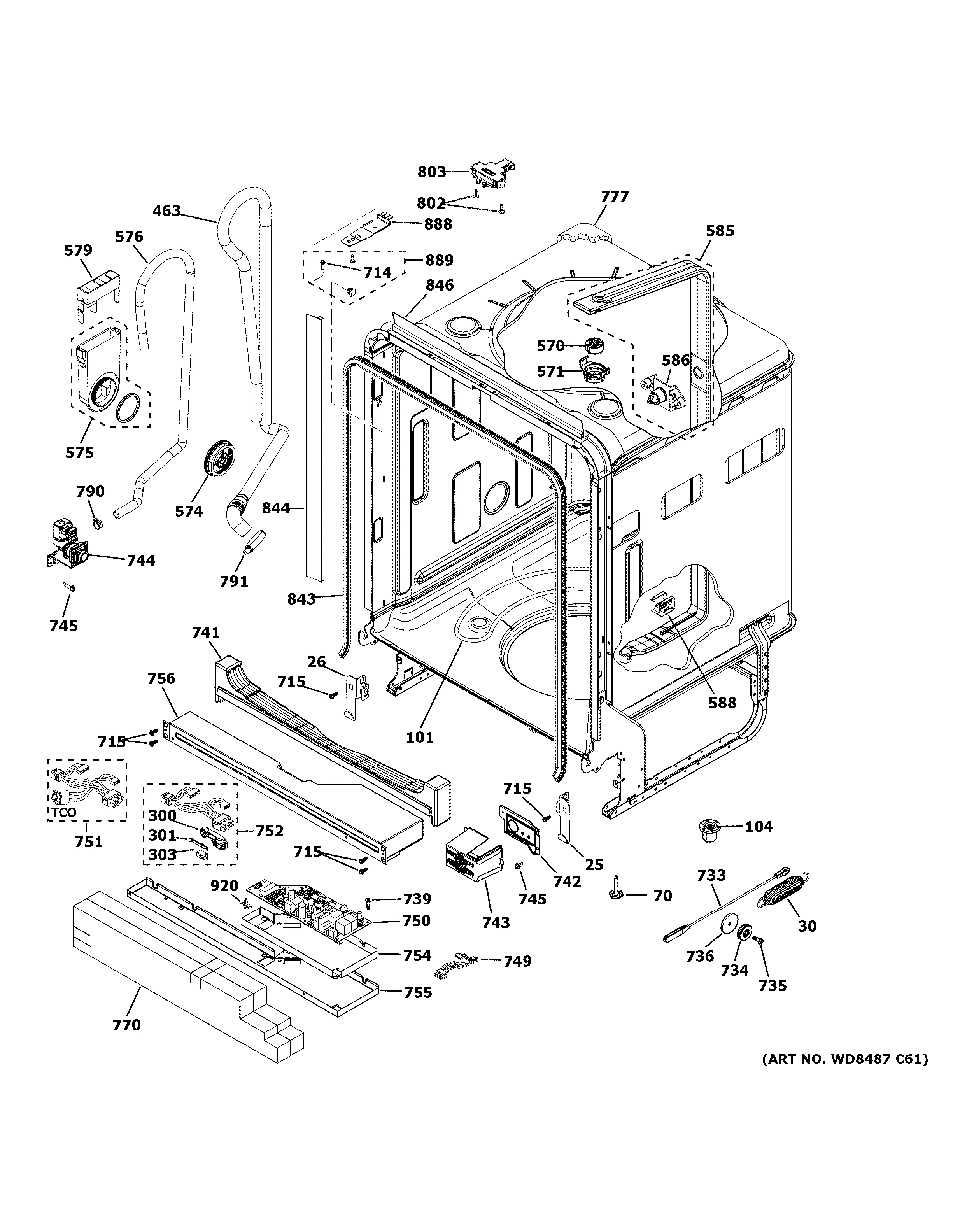 Assembly View for BODY PARTS | GDF570SGJ0CC