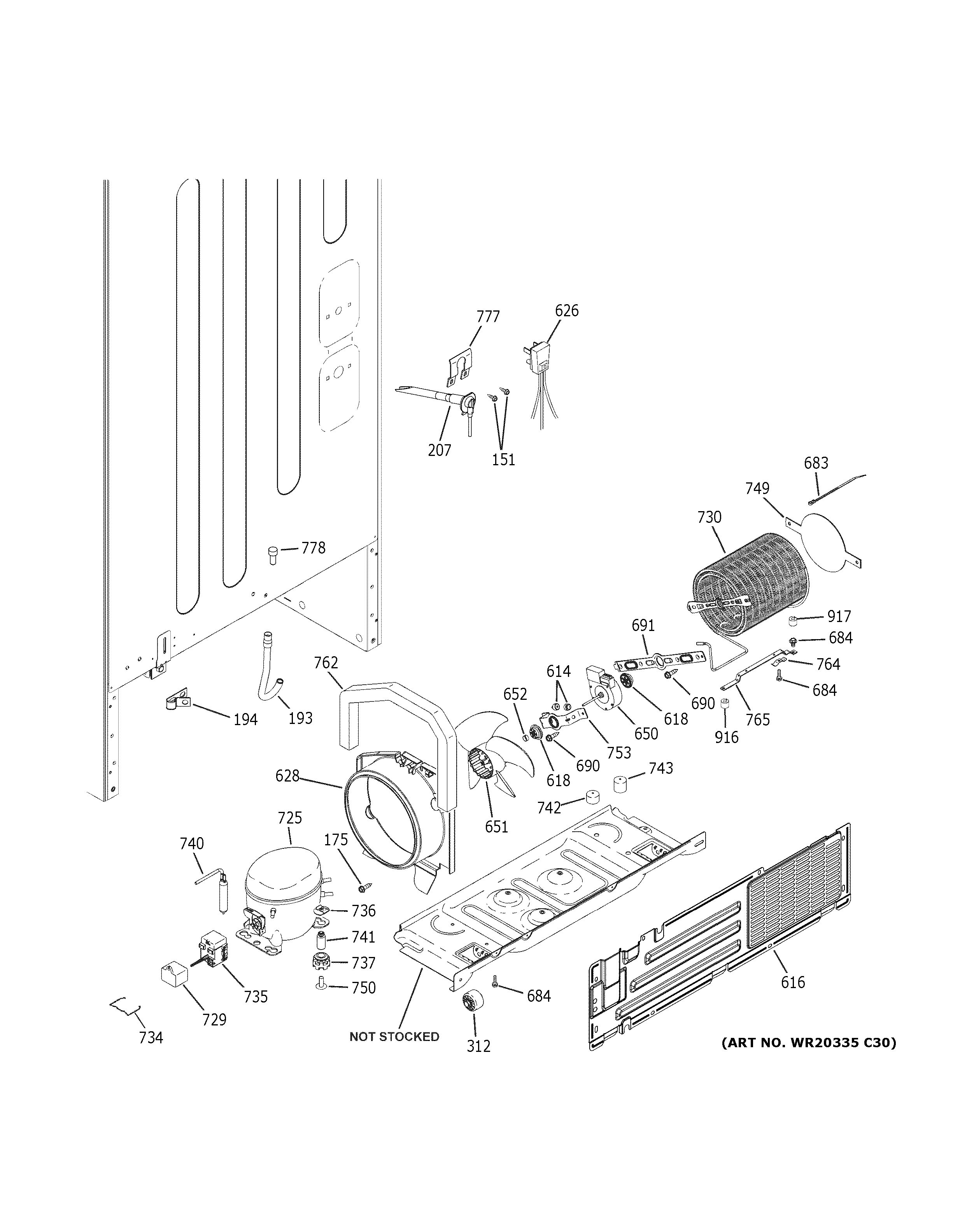Assembly View for MACHINE COMPARTMENT ABE20EGHBRWS