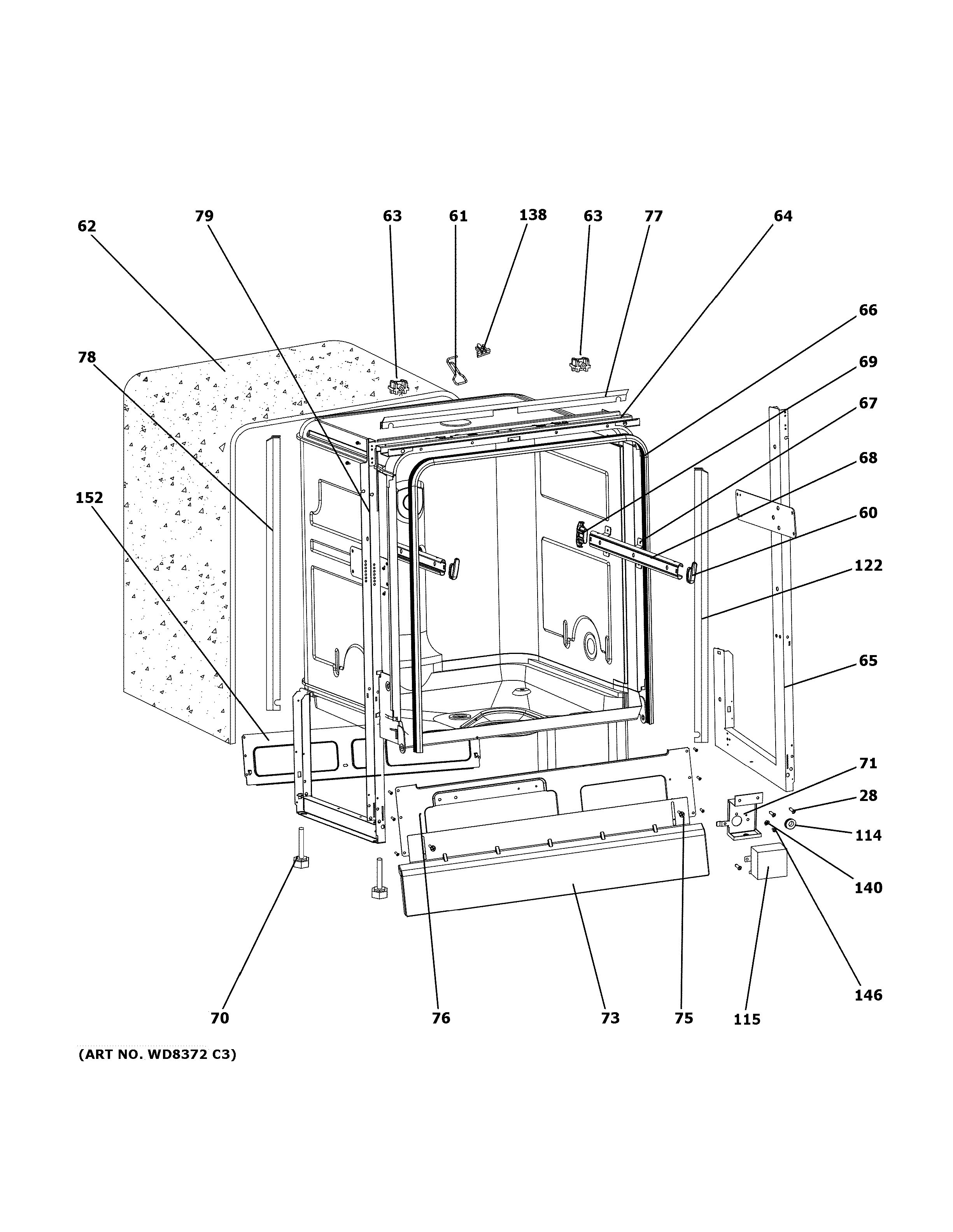 Assembly View for BODY PARTS GLDT696D00SS