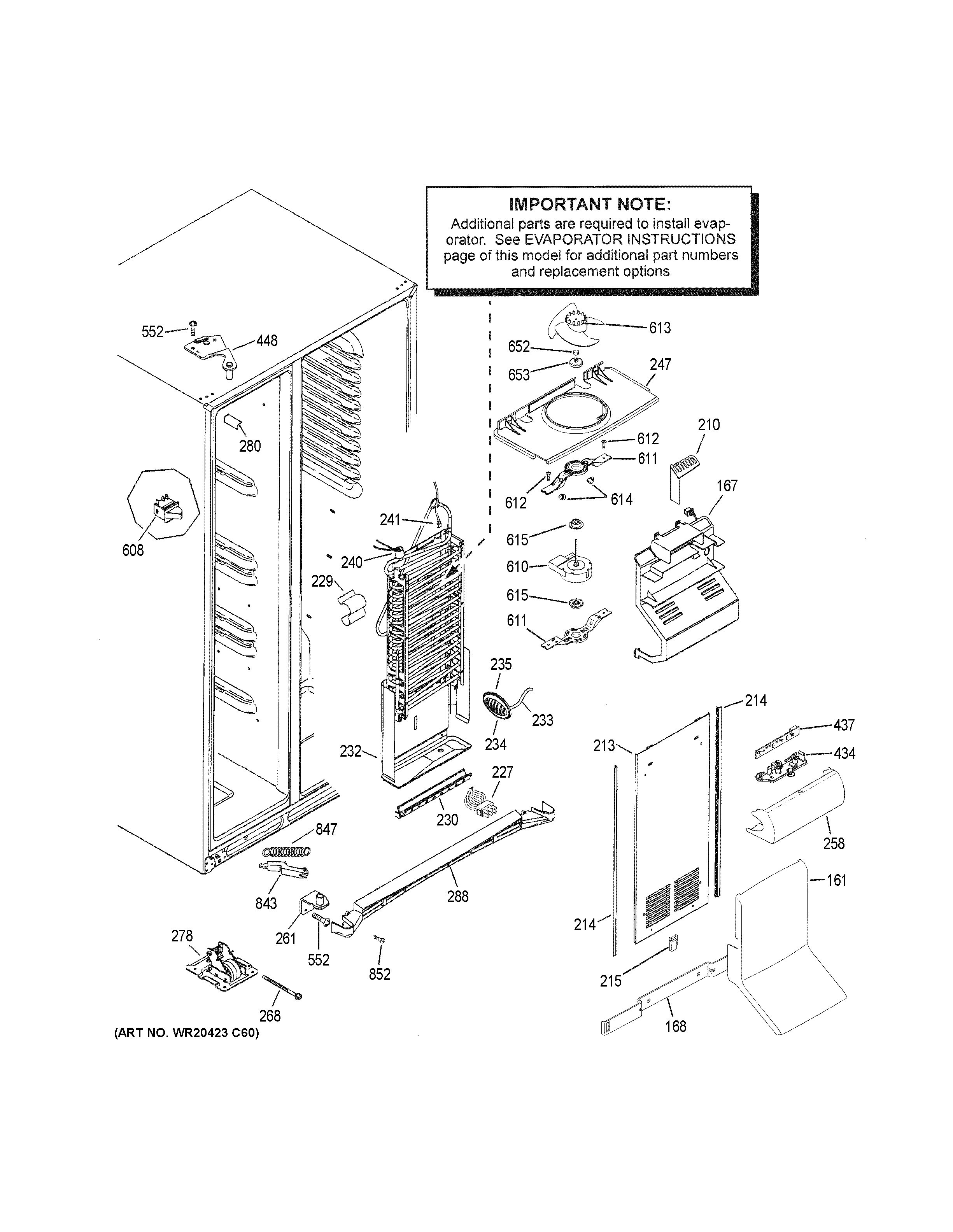 Assembly View for FREEZER SECTION GSE25HMHKHES