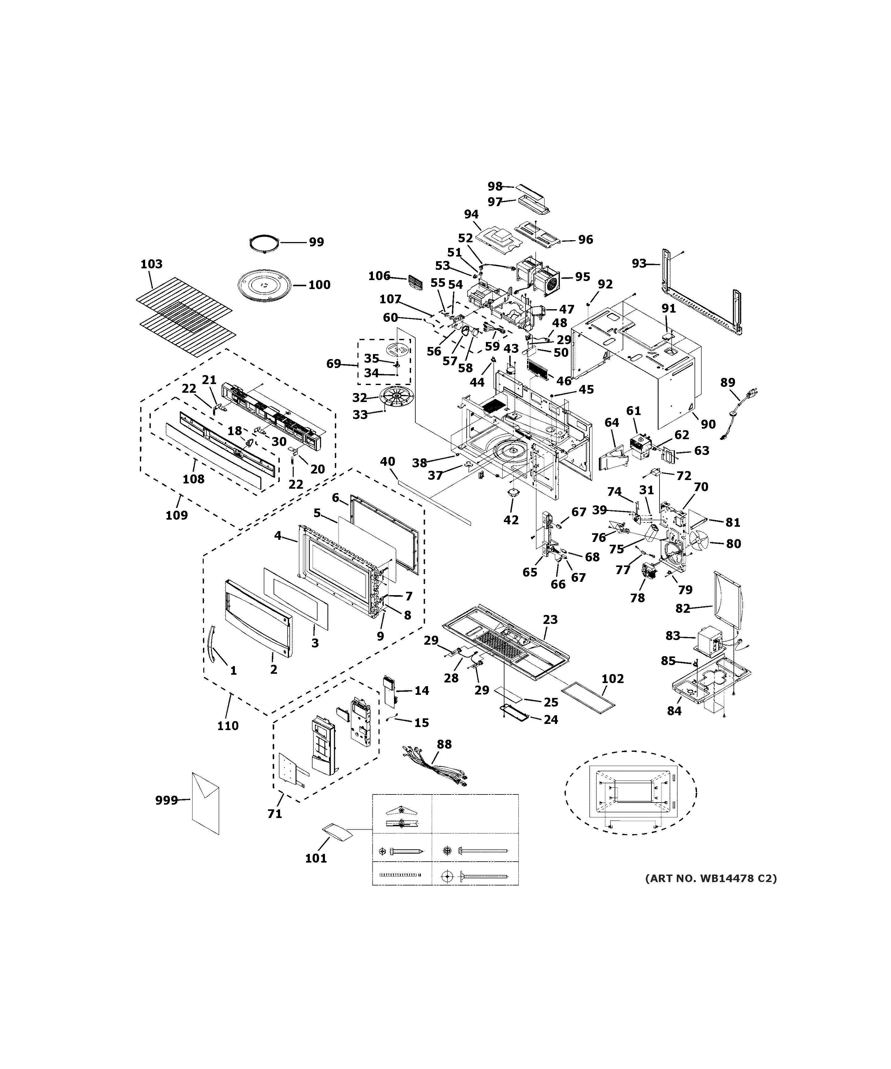 Assembly View for MICROWAVE | PVM1870DM1BB