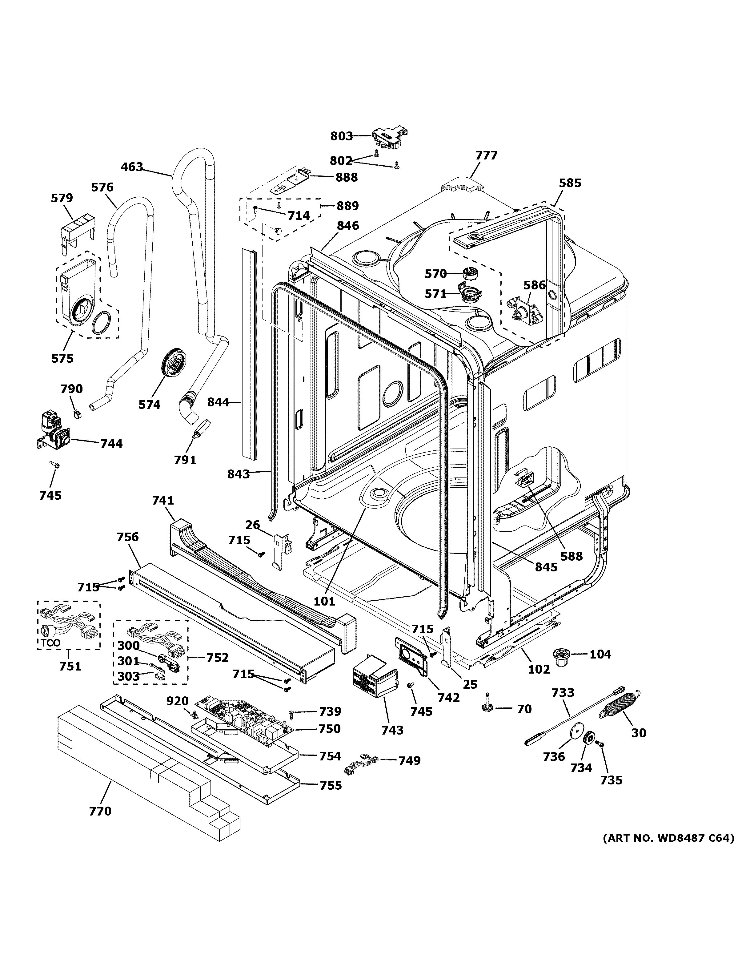 Assembly View for BODY PARTS (1) GDT695SSJ0SS