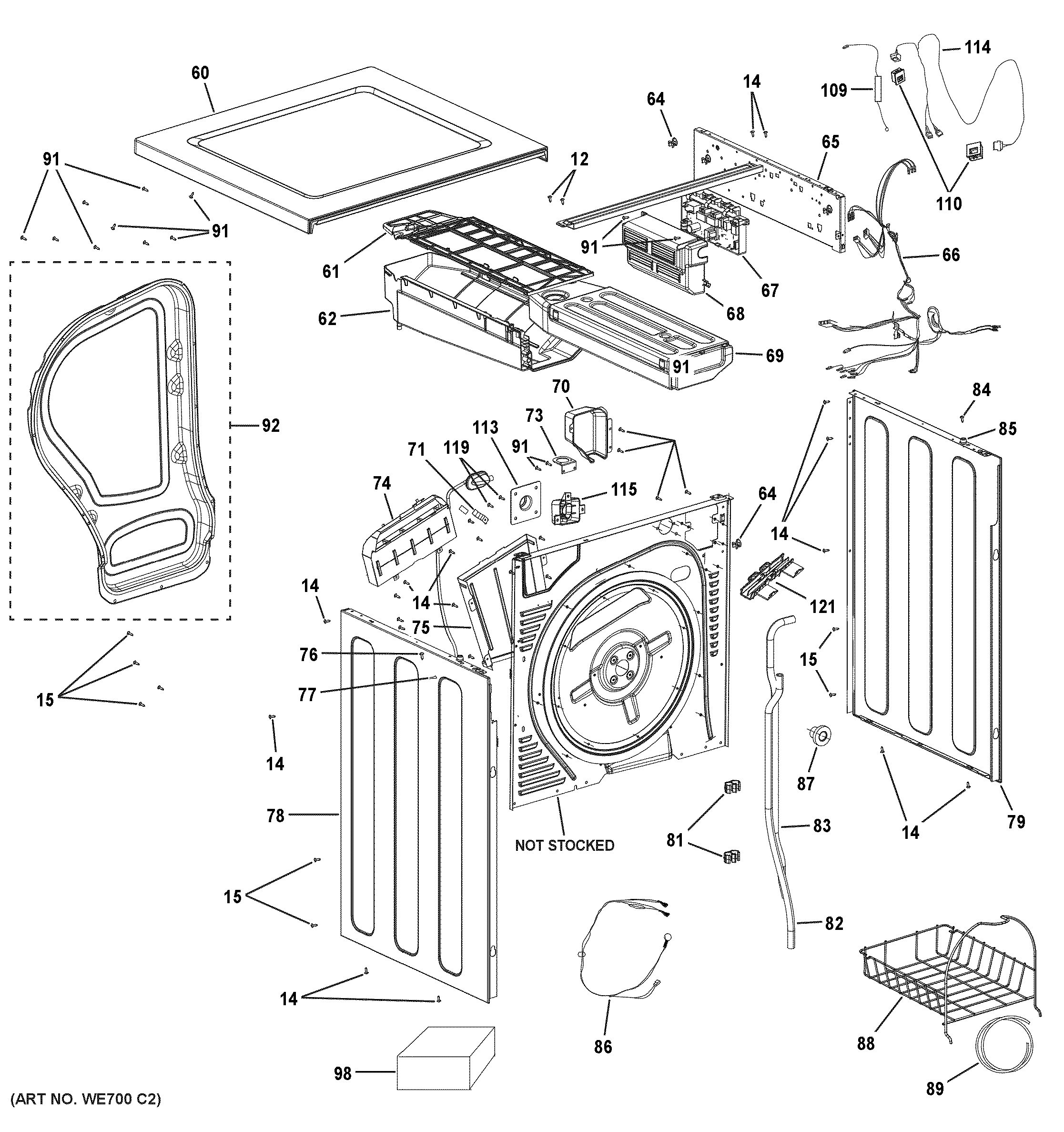 Assembly View for CABINET & TOP PANEL | GFT14ESSM0WW