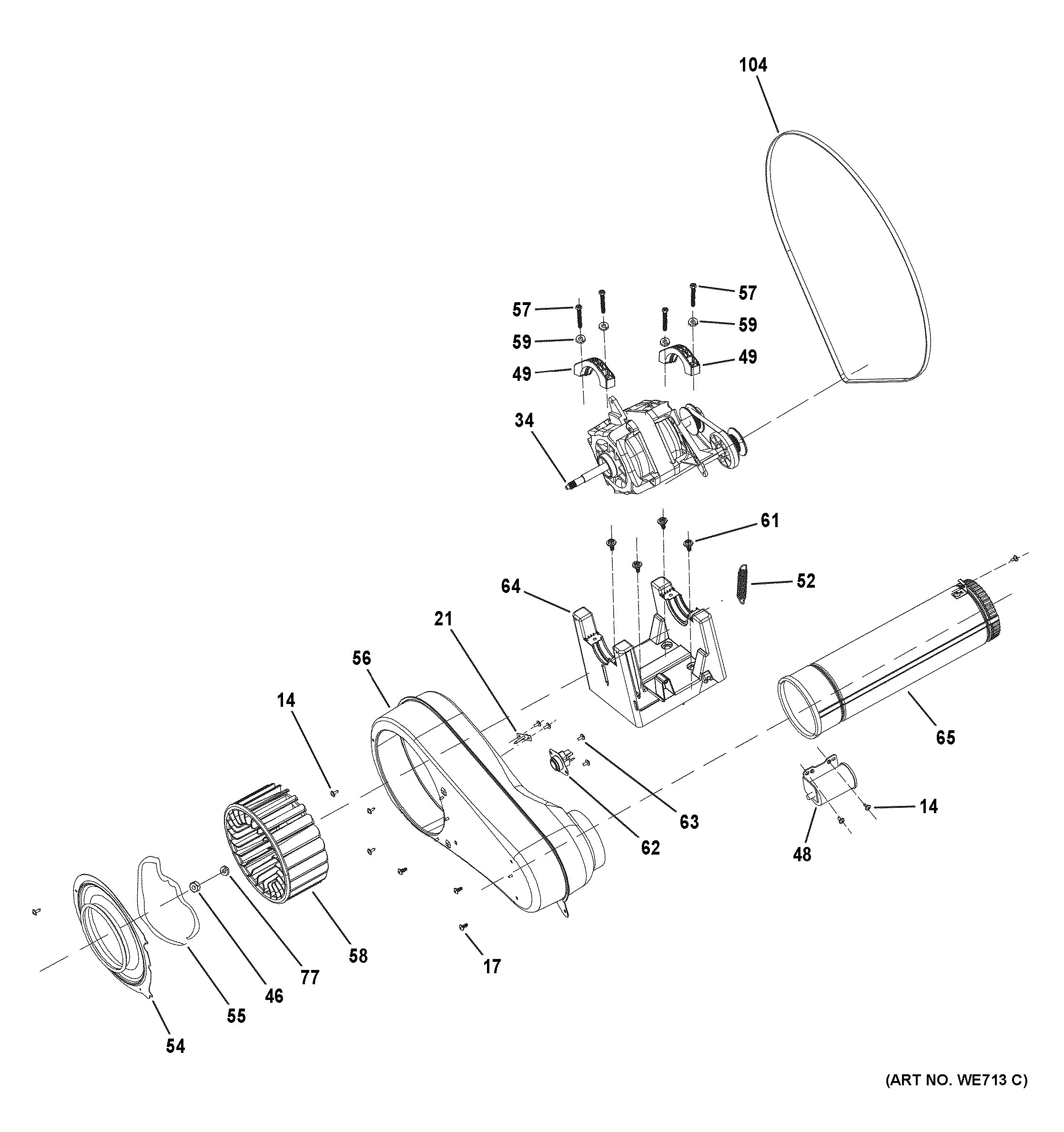 Blower Fan Model 4914 Parts Breakdown Diagram General Electr