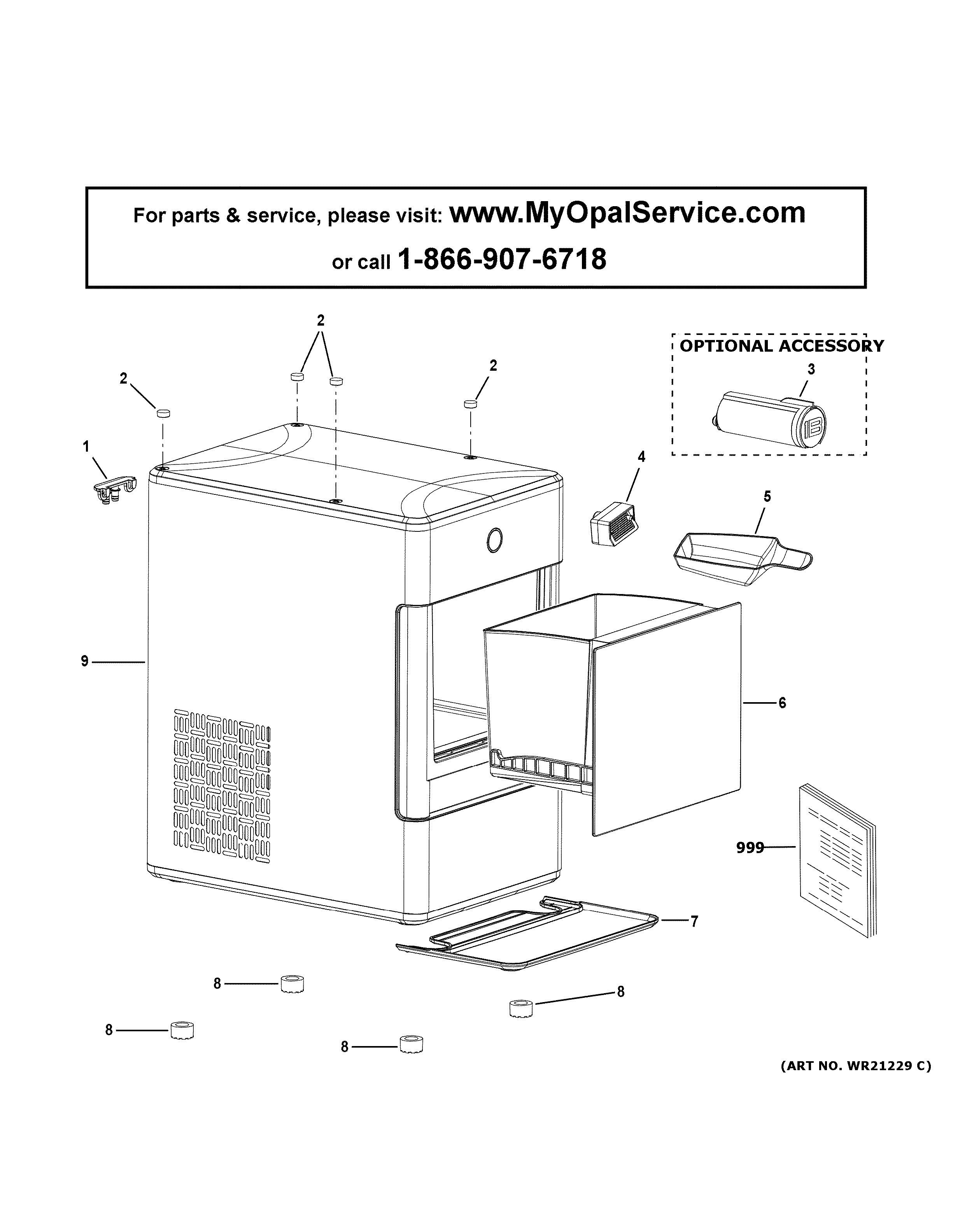 Assembly View for OPAL ICE MAKER OPAL01GEPKT