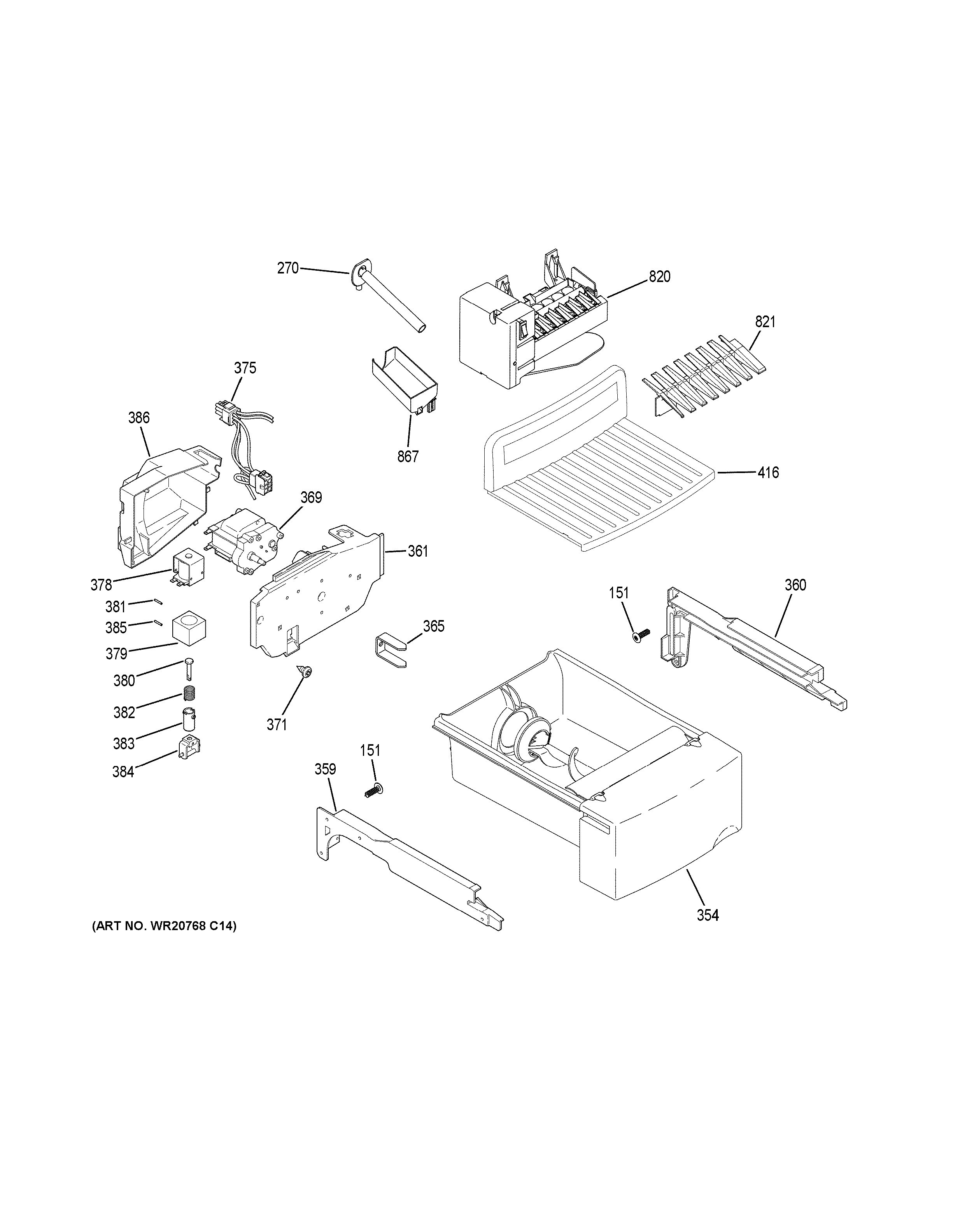 Assembly View for ICE MAKER & DISPENSER GZS22IYNBHFS