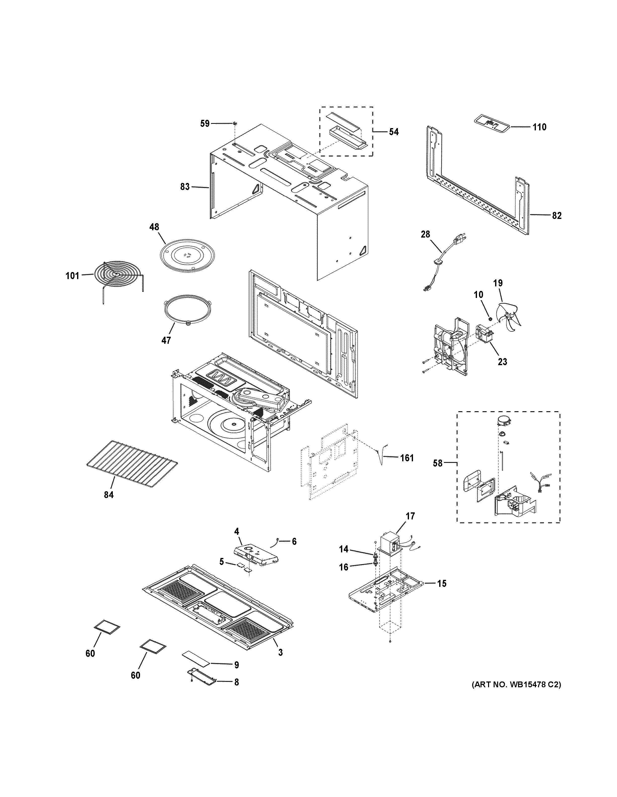 Assembly View for OVEN CAVITY PARTS (2) PVM9179BL1TS