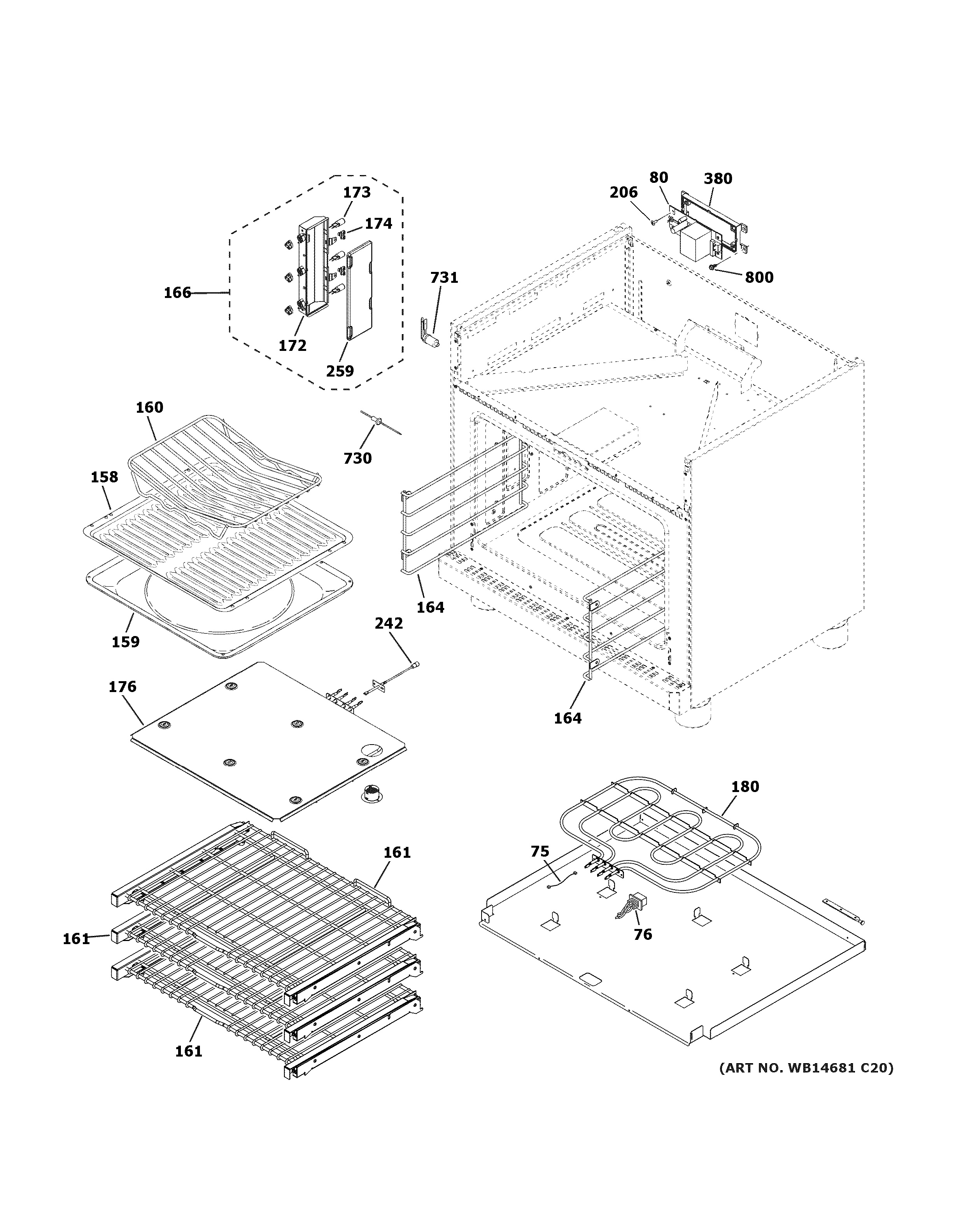 Assembly View for OVEN CAVITY PARTS ZDP304NP8SS