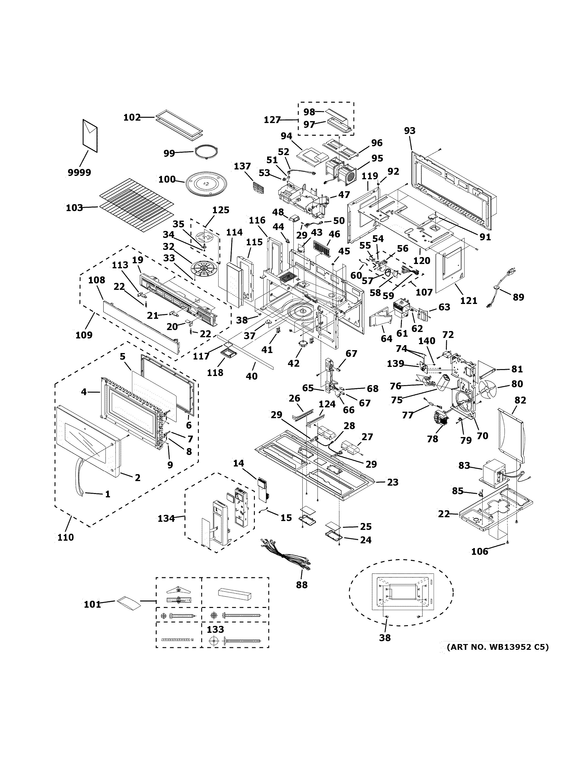 Assembly View for MICROWAVE | JVM3670BF10