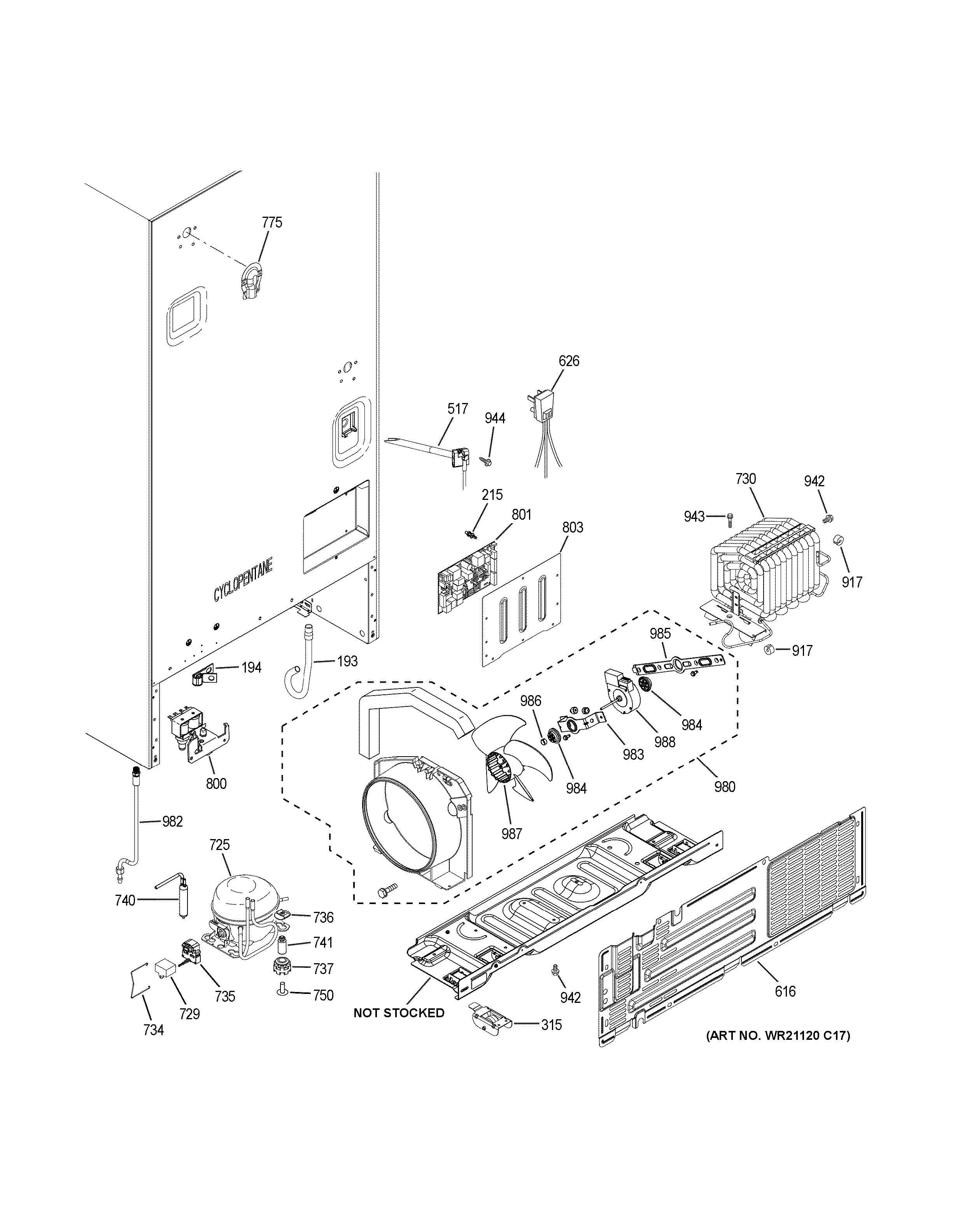 Assembly View for MACHINE COMPARTMENT | GDE25ESKGRSS