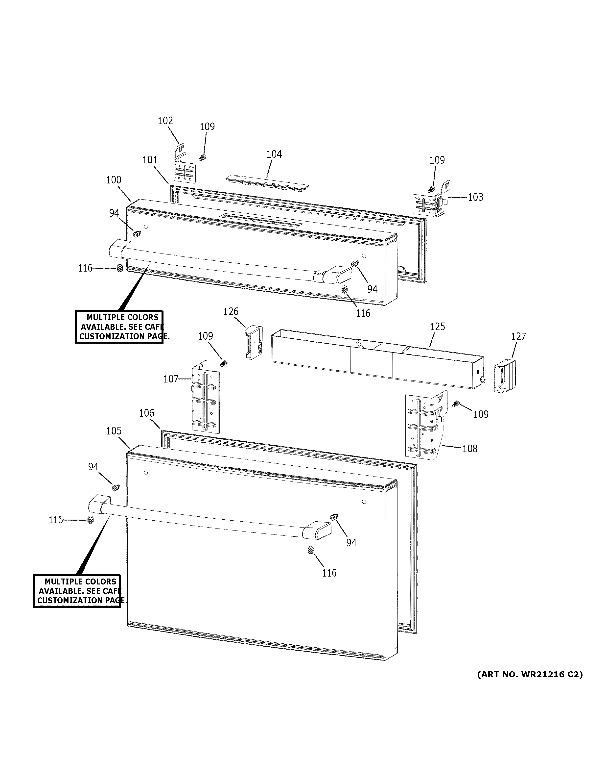 Assembly View for FREEZER DOORS | CVE28DP2NBS1