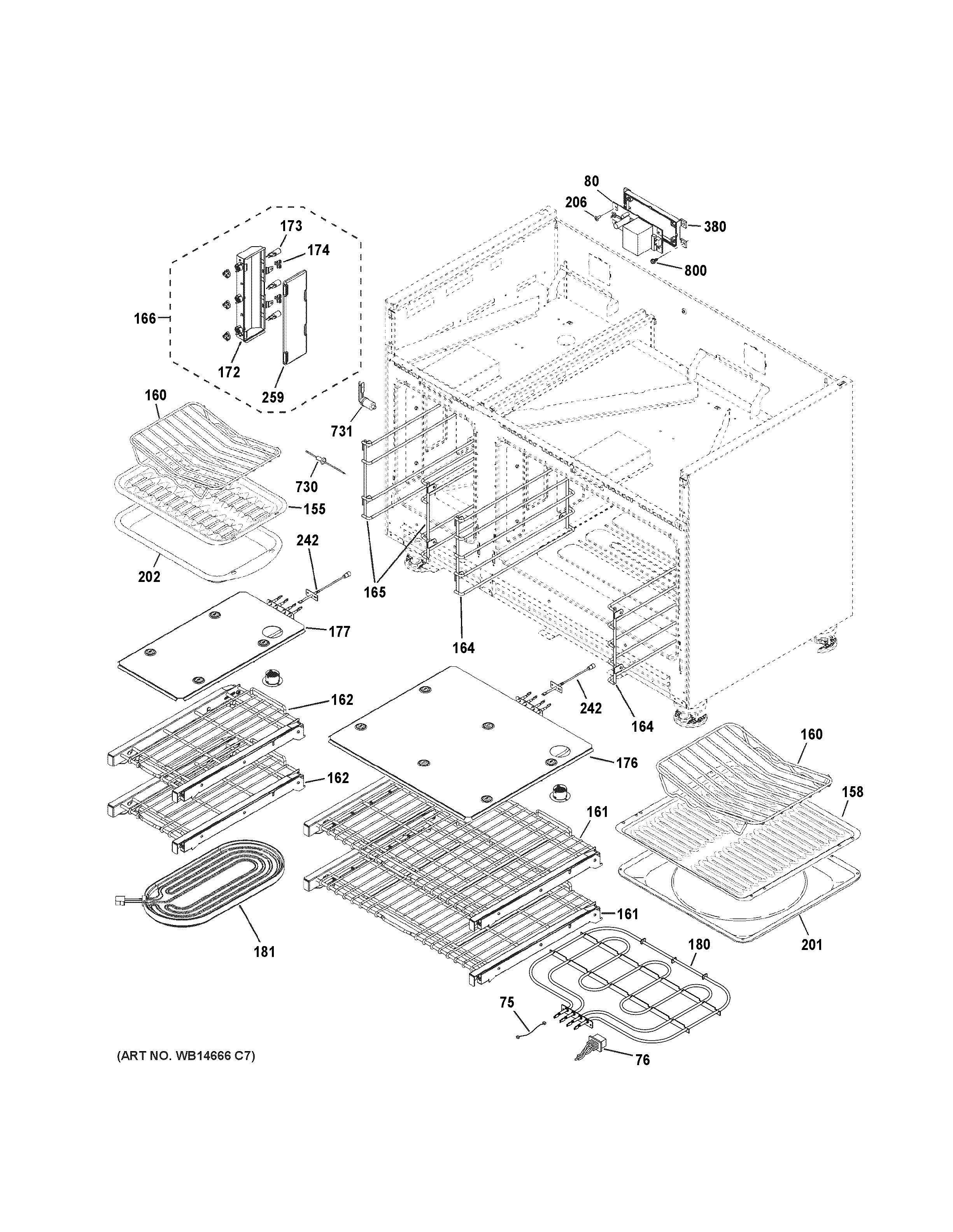 Assembly View for OVEN CAVITY PARTS ZDP486NDN1SS